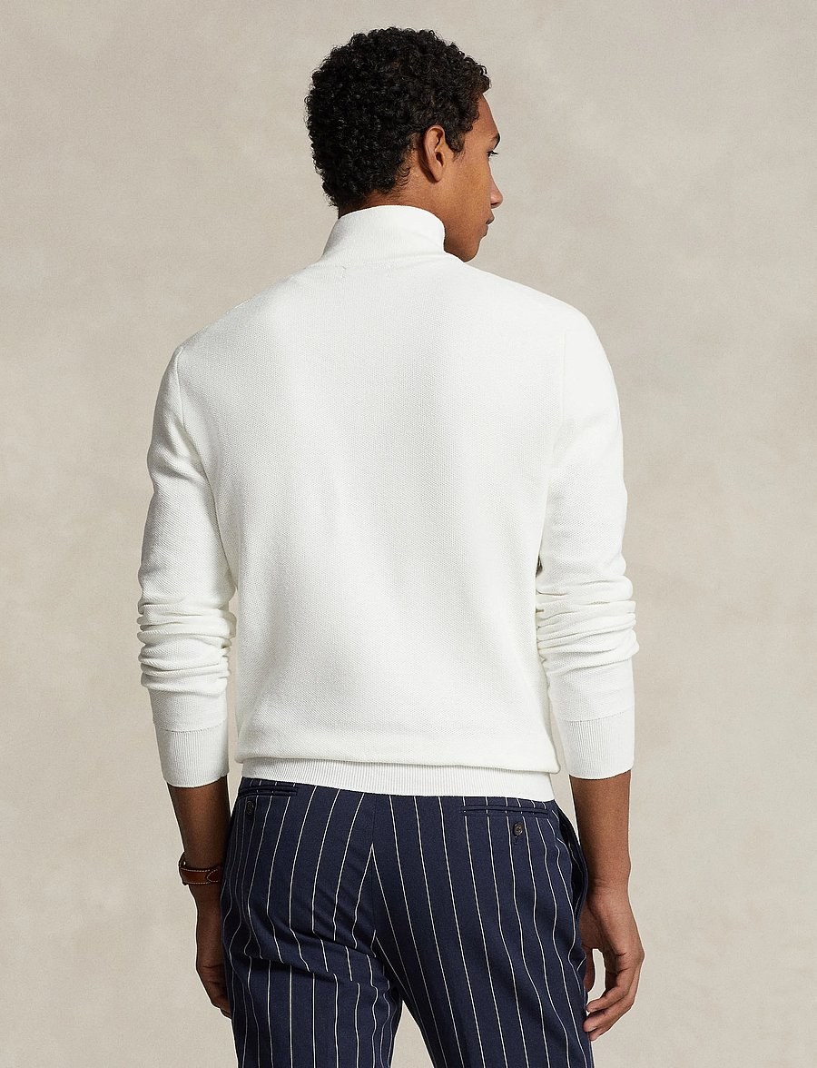 Polo Ralph Lauren - 32/2 COTTON-LSL-PLO - swetry zapinane do połowy - deckwash white - 3