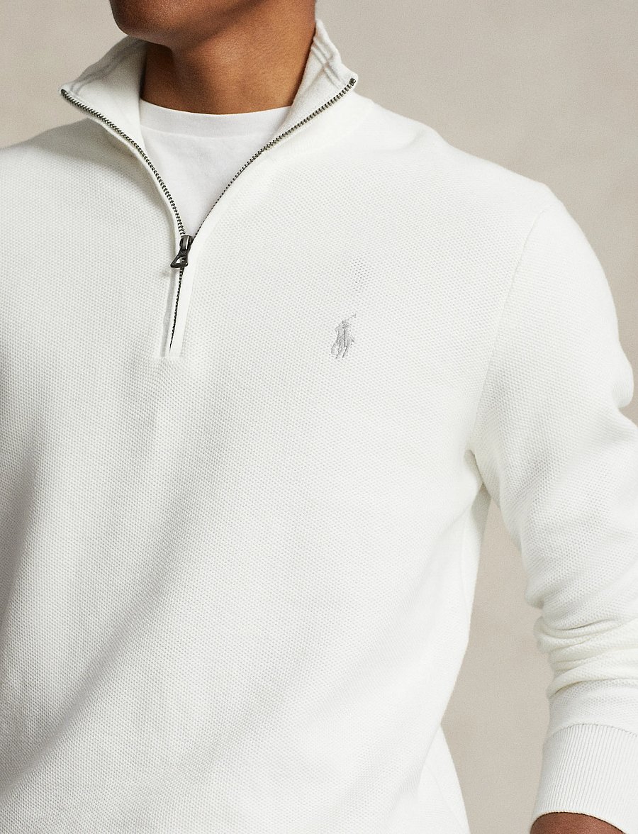 Polo Ralph Lauren - 32/2 COTTON-LSL-PLO - swetry zapinane do połowy - deckwash white - 4