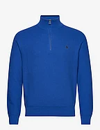 Mesh-Knit Cotton Quarter-Zip Sweater - HERITAGE BLUE