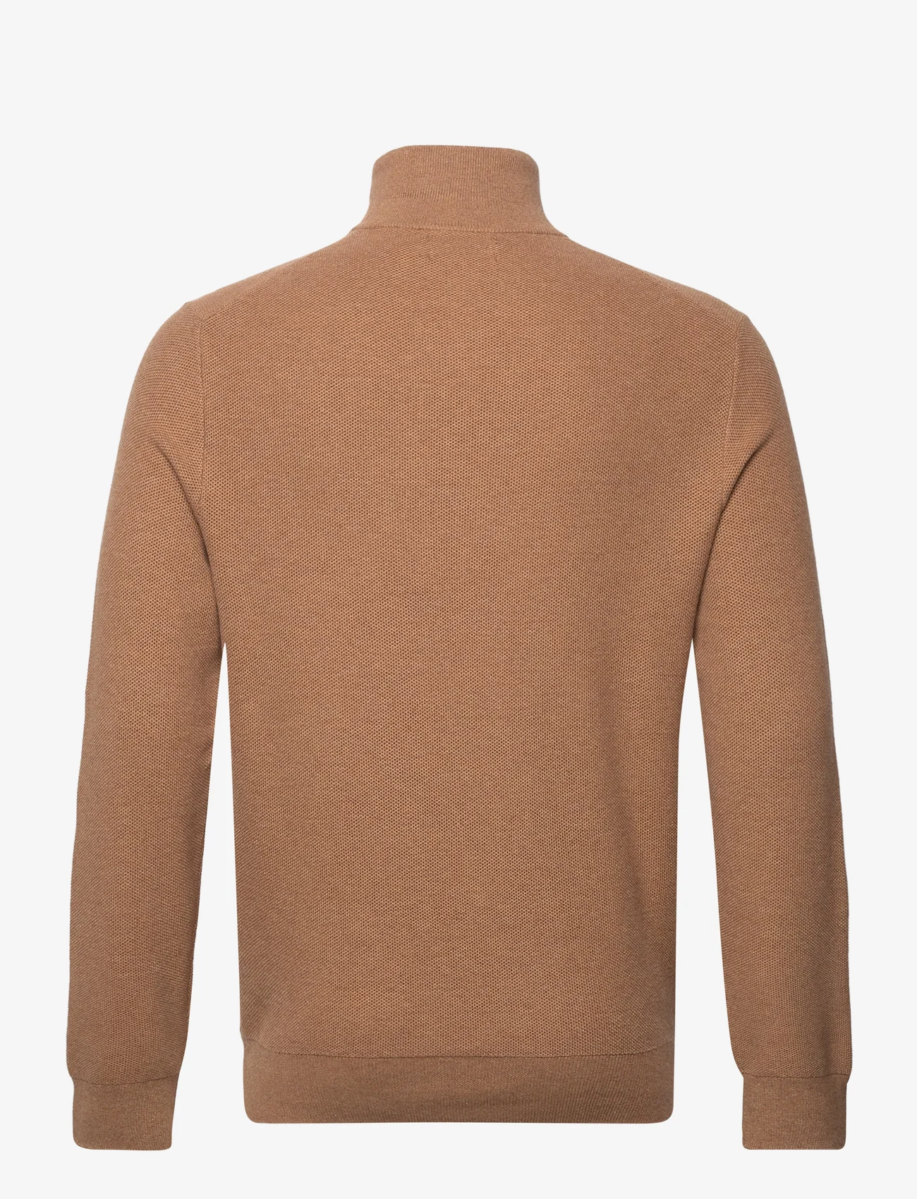 Polo Ralph Lauren - Mesh-Knit Cotton Quarter-Zip Sweater - vīriešiem - latte brown heath - 1