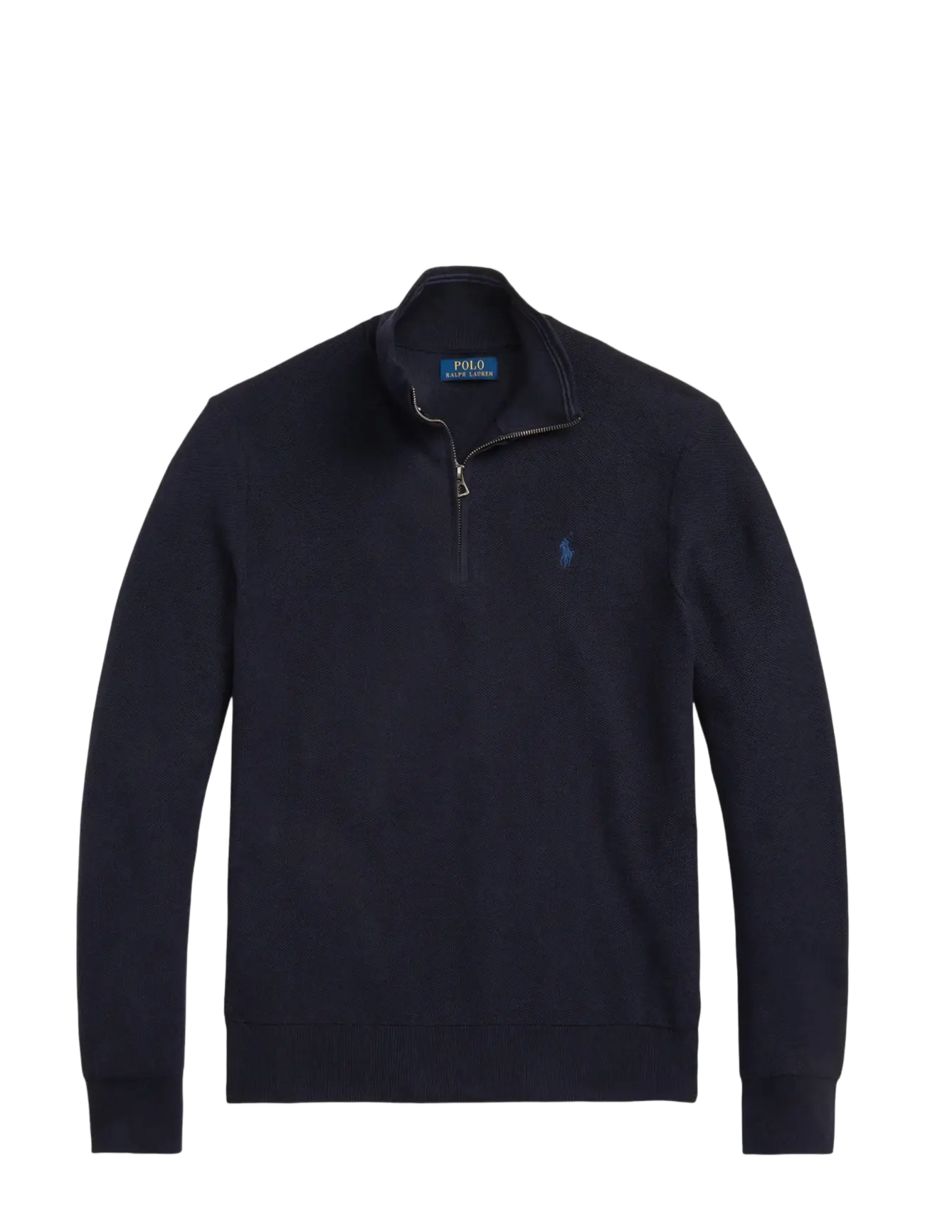 Polo Ralph Lauren Mesh-Knit Cotton Quarter-Zip Sweater - Strik - NAVY HTR / navy