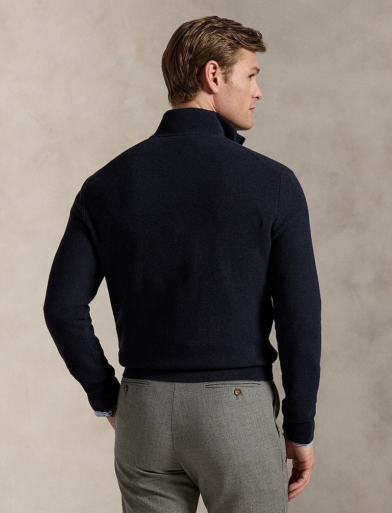 Polo Ralph Lauren - Mesh-Knit Cotton Quarter-Zip Sweater - tõmblukk-kaelusega dressipluusid - navy htr - 2