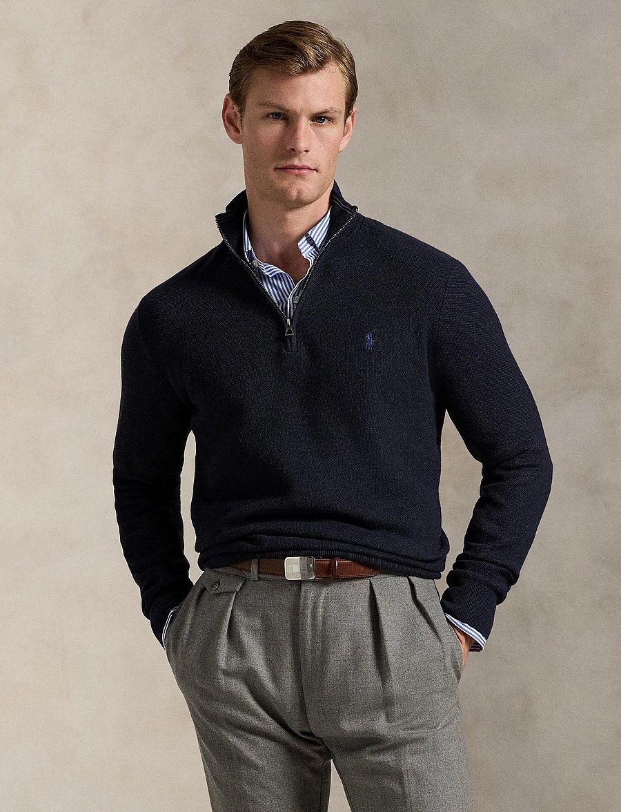 Polo Ralph Lauren - 32/2 COTTON-LSL-PLO - tõmblukk-kaelusega džemprid - navy htr - 3