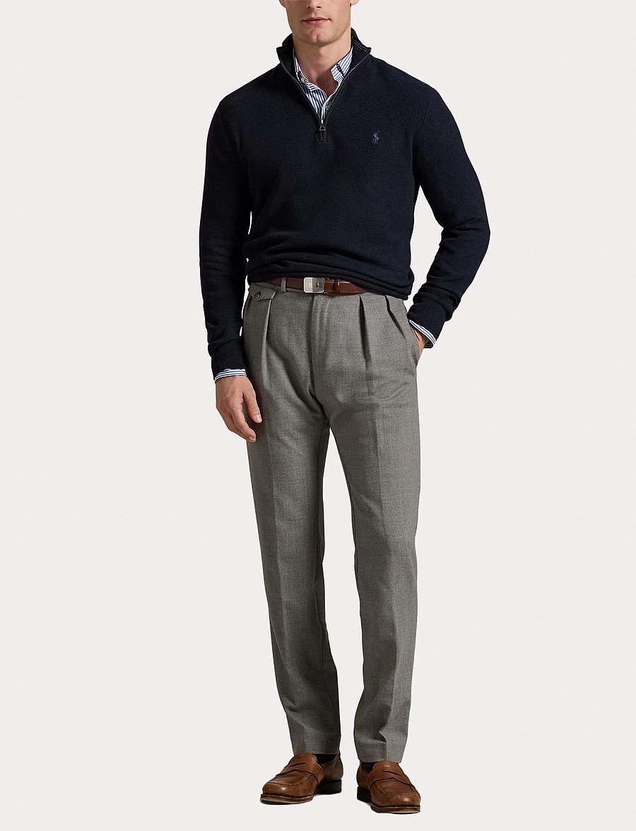 Polo Ralph Lauren - 32/2 COTTON-LSL-PLO - tõmblukk-kaelusega džemprid - navy htr - 4