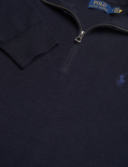 Polo Ralph Lauren - Mesh-Knit Cotton Quarter-Zip Sweater - half zip strik - navy htr - 3