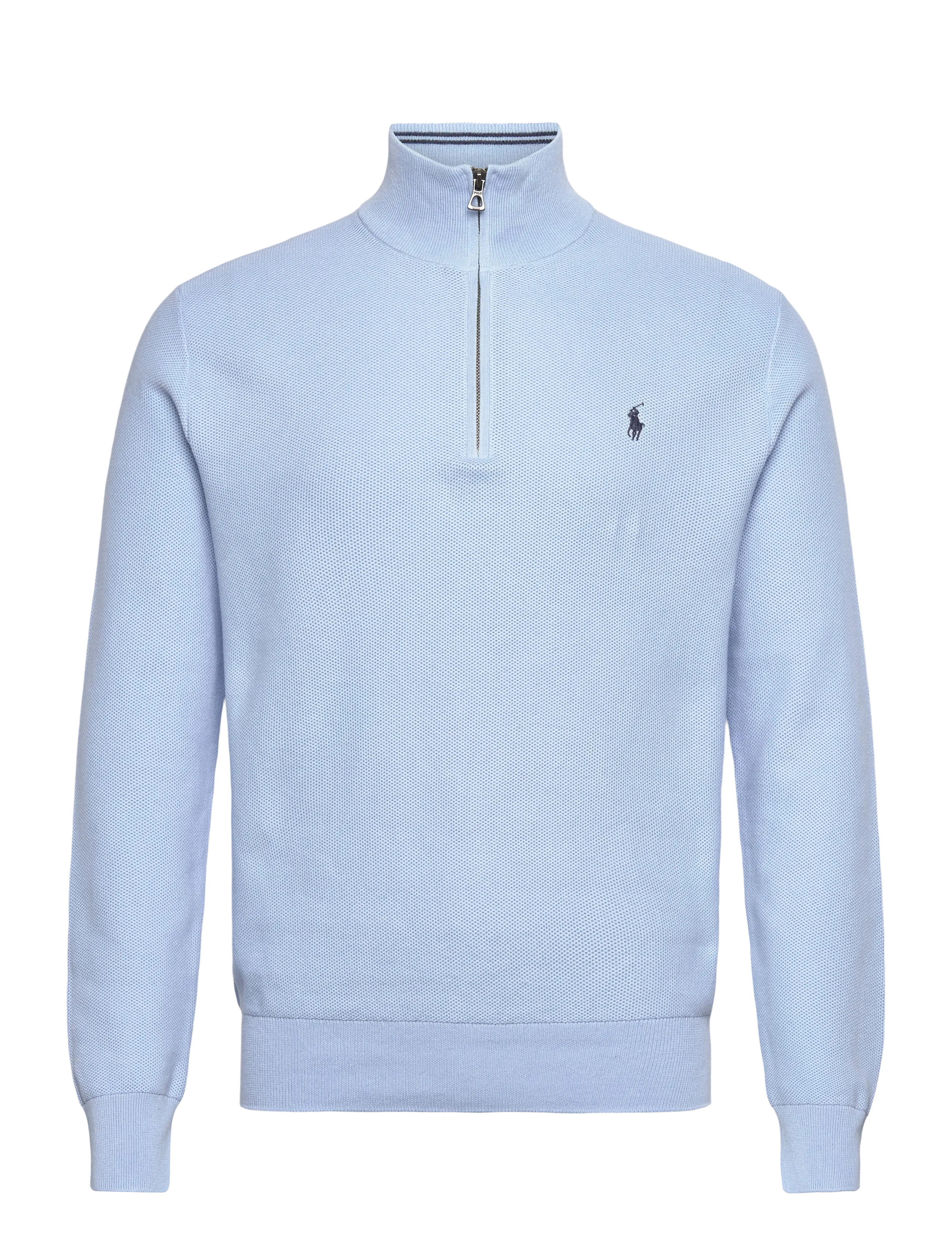 Polo Ralph Lauren Mesh-Knit Cotton Quarter-Zip Sweater - Tøj - OFFICE BLUE / blue