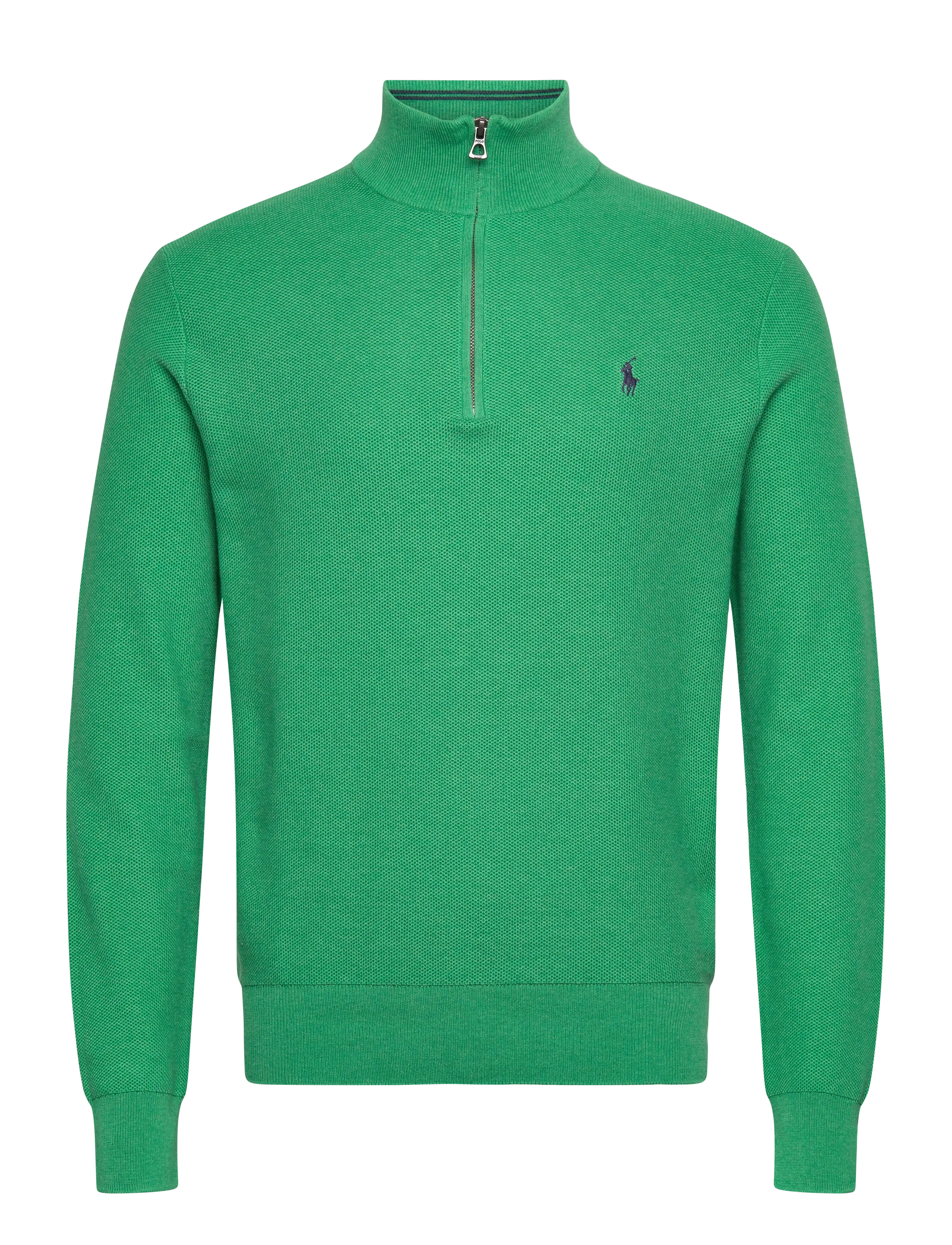 Polo Ralph Lauren Mesh-Knit Cotton Quarter-Zip Sweater - Half zip-tröjor - PALM GREEN HEATHE / green