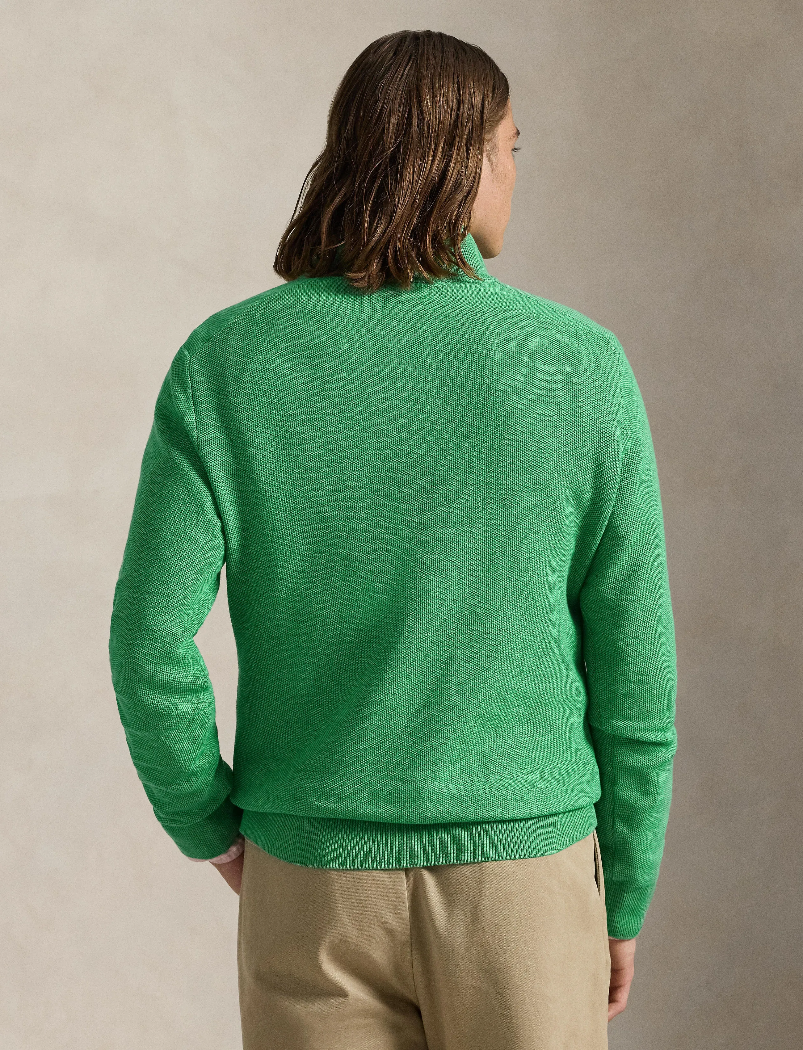Polo Ralph Lauren - 32/2 COTTON-LSL-PLO - halfzip strik - palm green heathe - 3