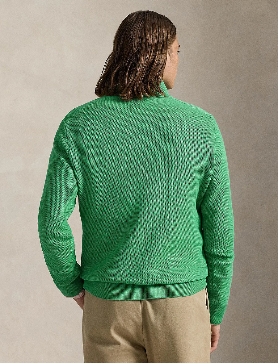 Polo Ralph Lauren - 32/2 COTTON-LSL-PLO - tõmblukk-kaelusega džemprid - palm green heathe - 3