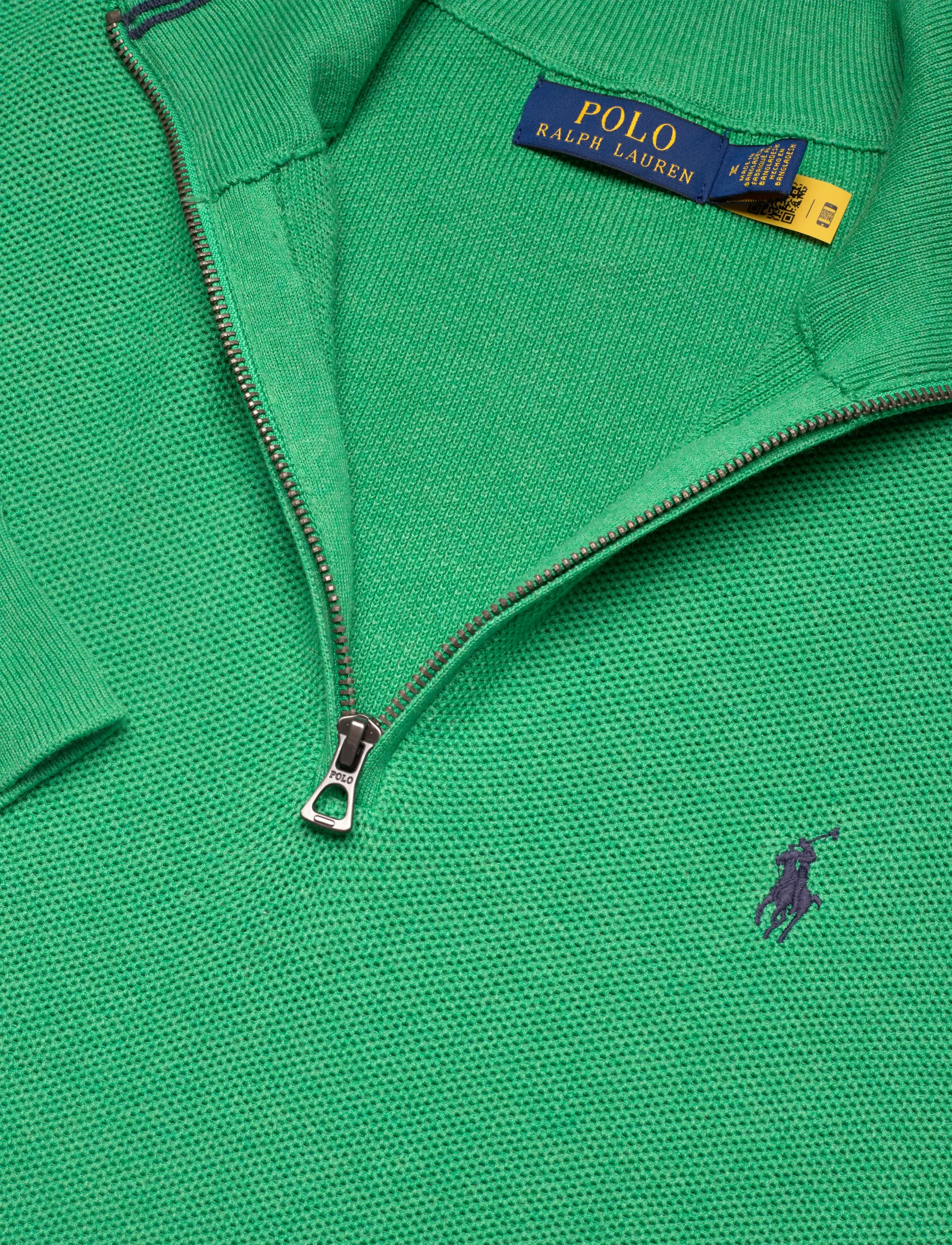 Polo Ralph Lauren - 32/2 COTTON-LSL-PLO - halfzip strik - palm green heathe - 4