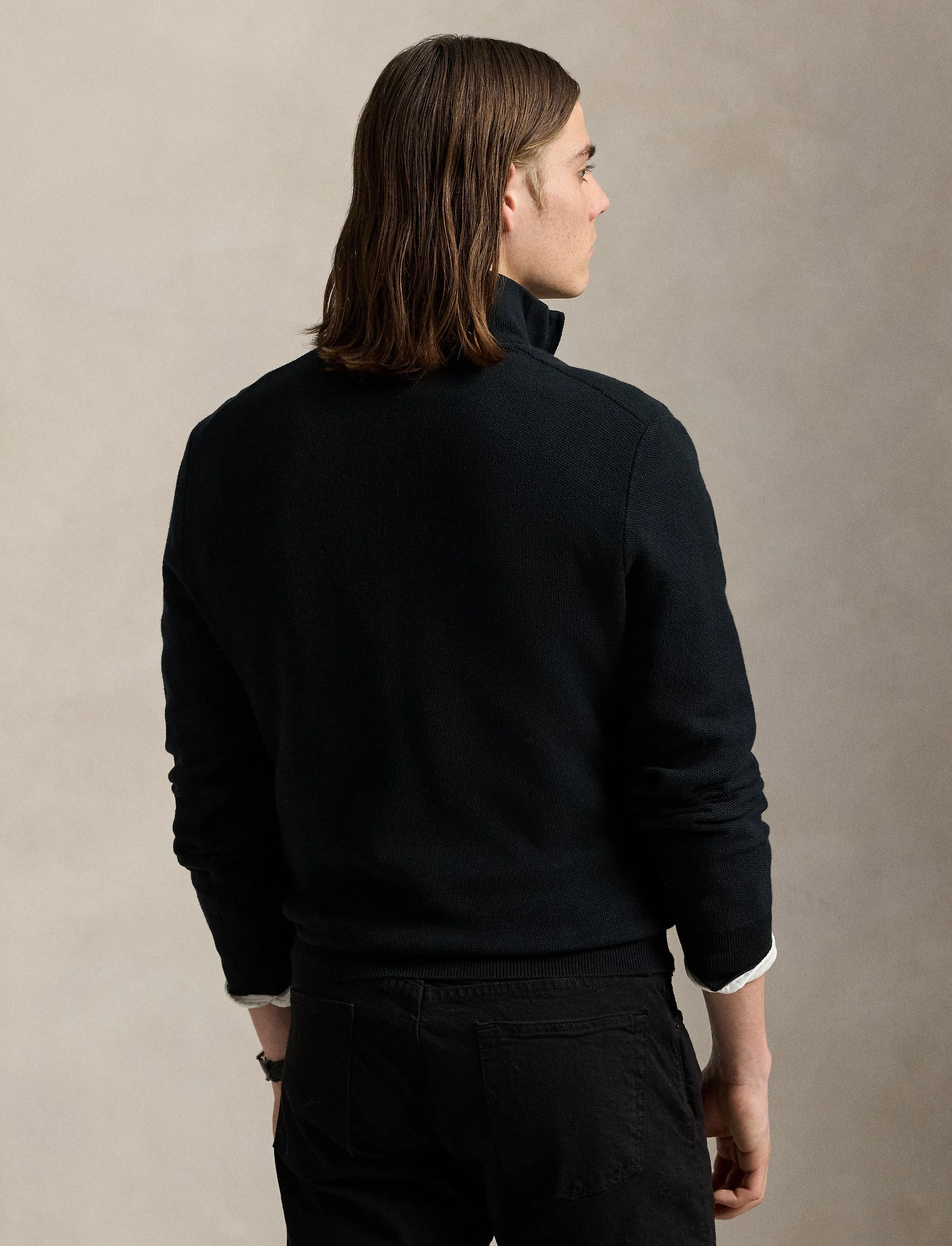Polo Ralph Lauren - 32/2 COTTON-LSL-PLO - halfzip strik - polo black/tonal - 3
