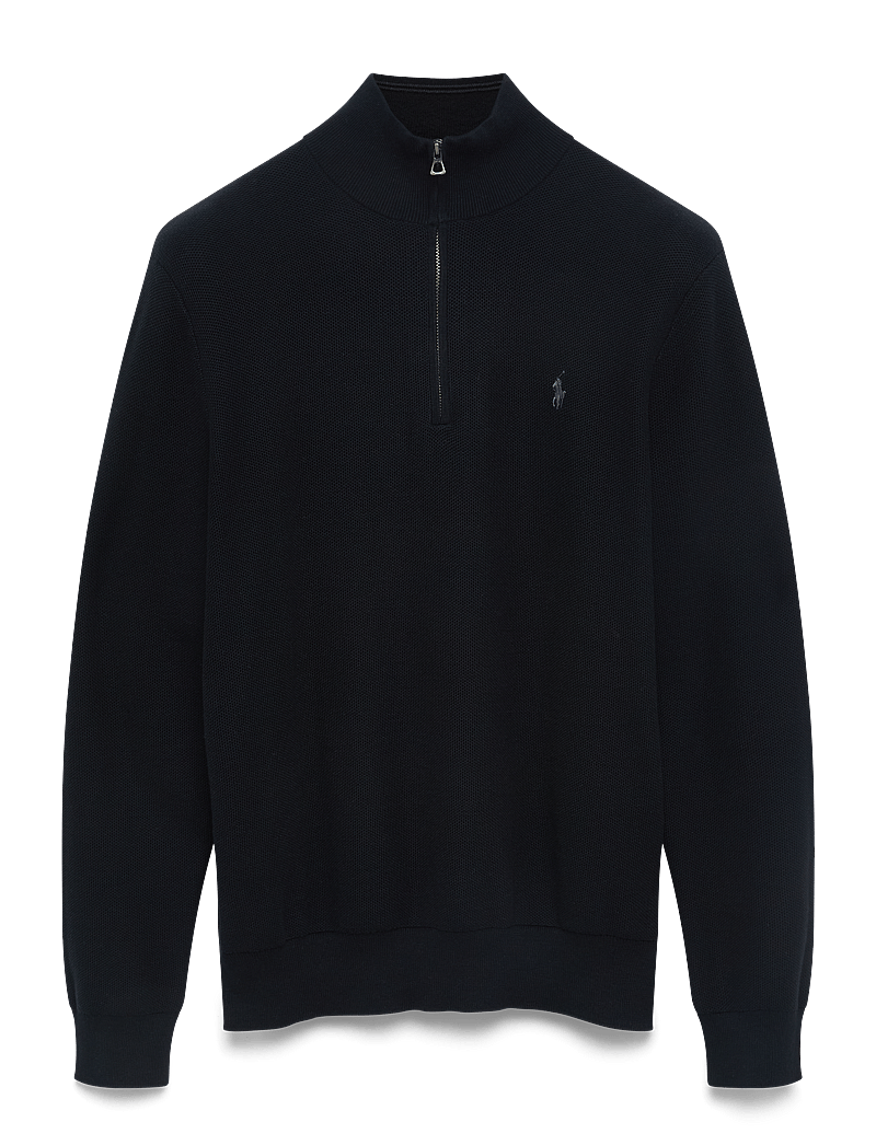 Polo Ralph Lauren - Mesh-Knit Cotton Quarter-Zip Sweater - half zip-tröjor - polo black/tonal - 2