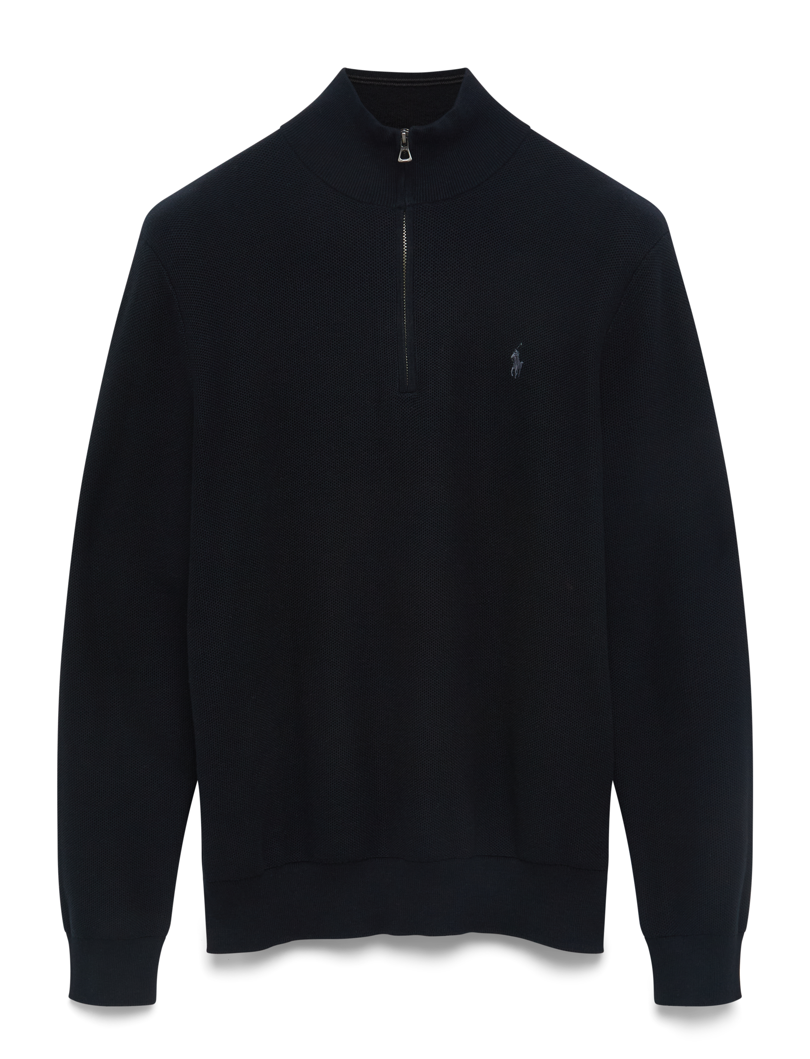 Polo Ralph Lauren 32/2 COTTON-LSL-PLO - Halfzip strik - POLO BLACK/TONAL / black