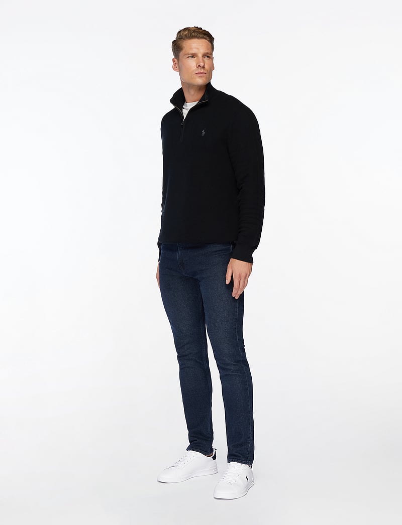 Polo Ralph Lauren - Mesh-Knit Cotton Quarter-Zip Sweater - half zip-tröjor - polo black/tonal - 4