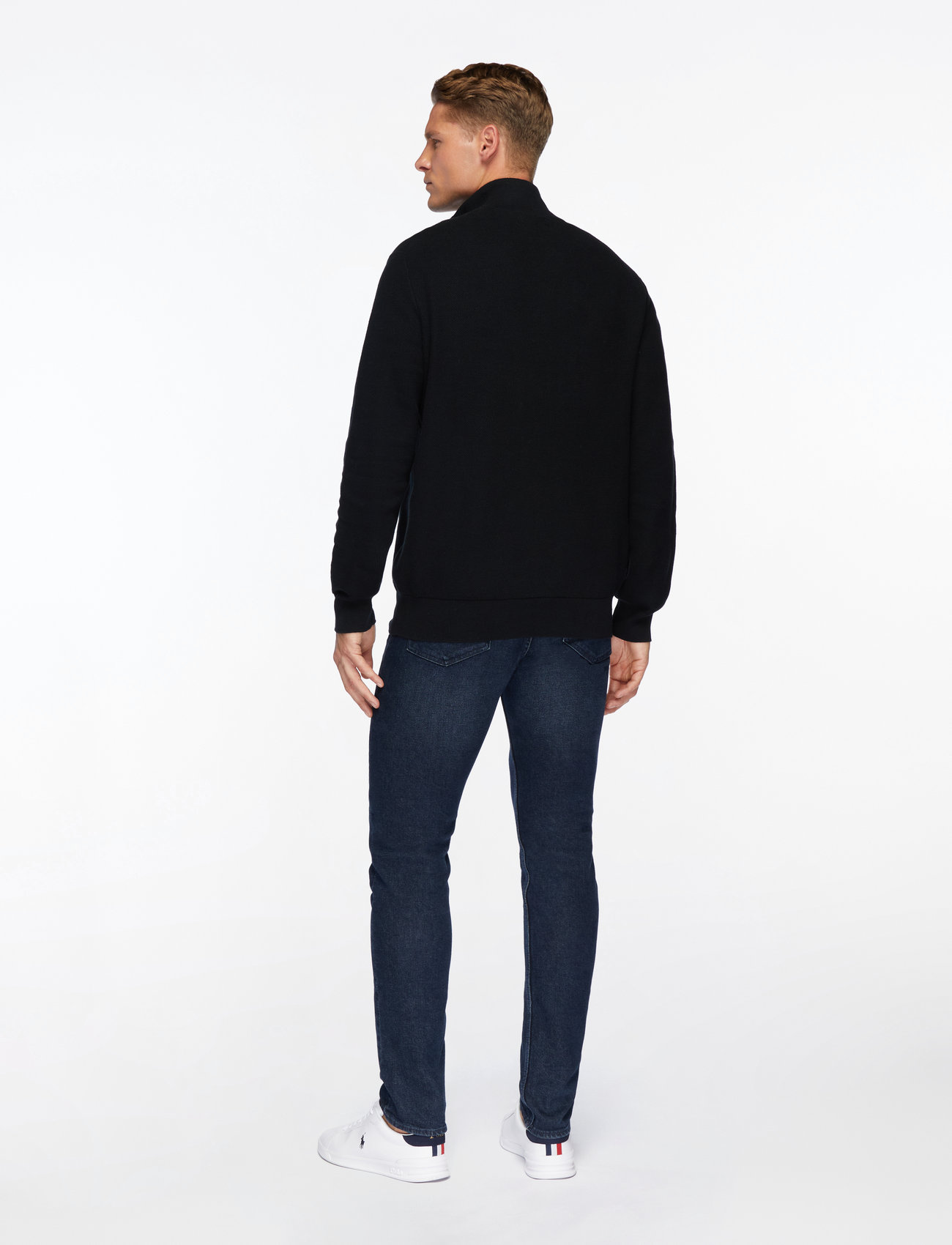 Polo Ralph Lauren - Mesh-Knit Cotton Quarter-Zip Sweater - half zip-tröjor - polo black/tonal - 5