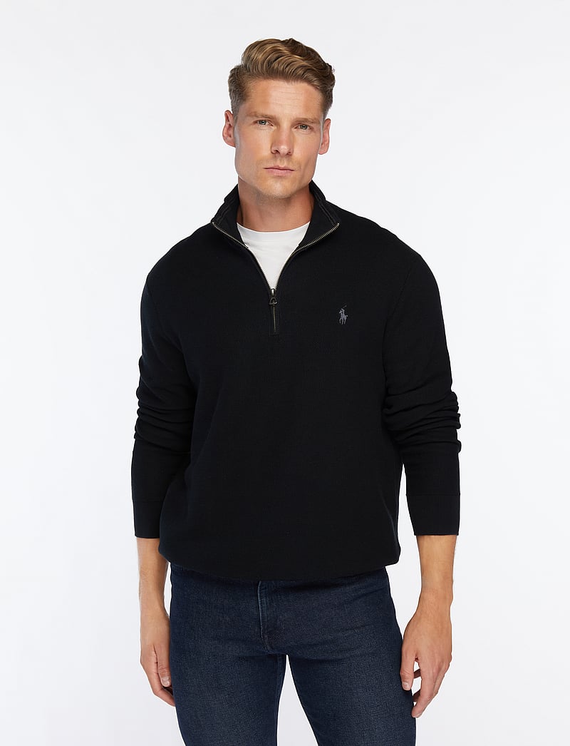 Polo Ralph Lauren Mesh-knit Cotton Quarter-zip Sweater