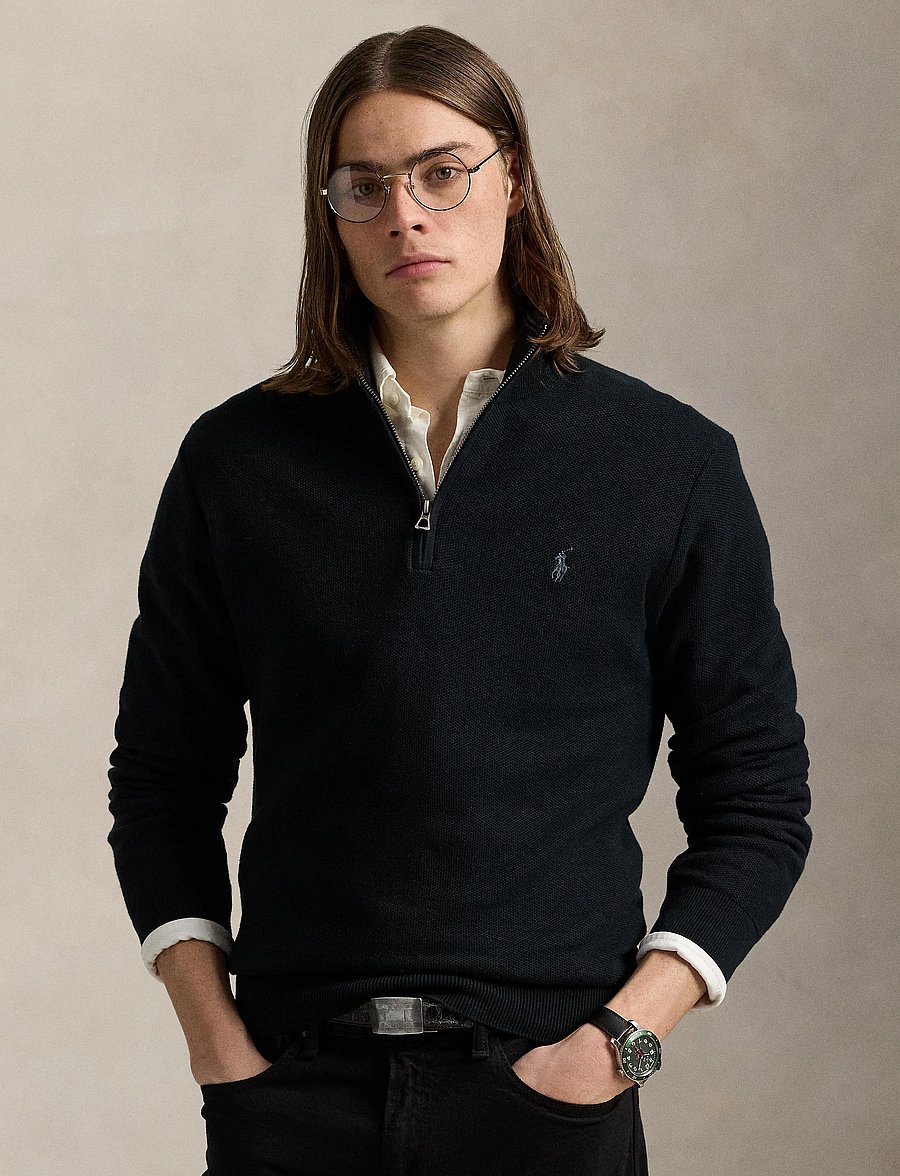 Polo Ralph Lauren - 32/2 COTTON-LSL-PLO - tõmblukk-kaelusega džemprid - polo black/tonal - 4