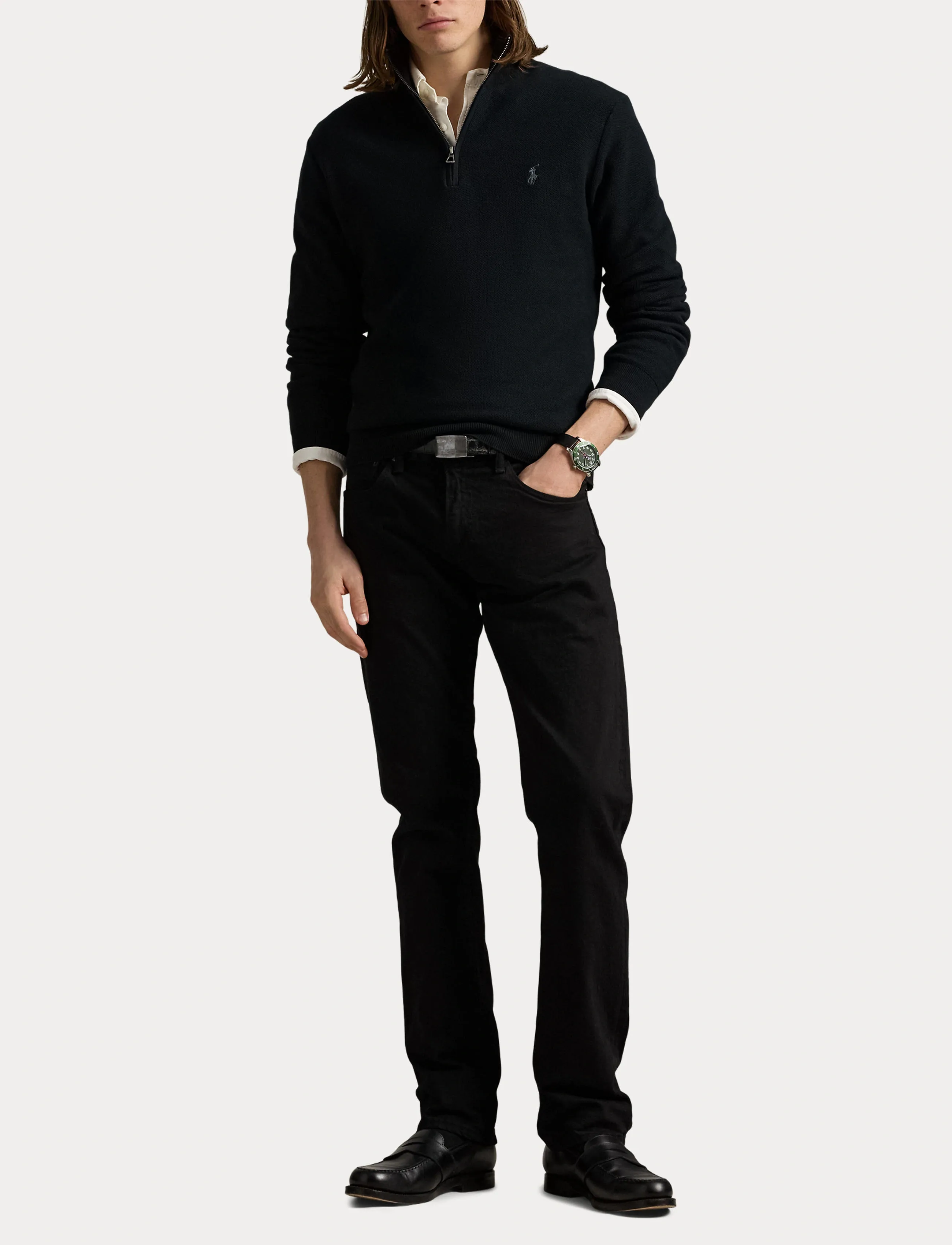 Polo Ralph Lauren - 32/2 COTTON-LSL-PLO - halfzip strik - polo black/tonal - 5