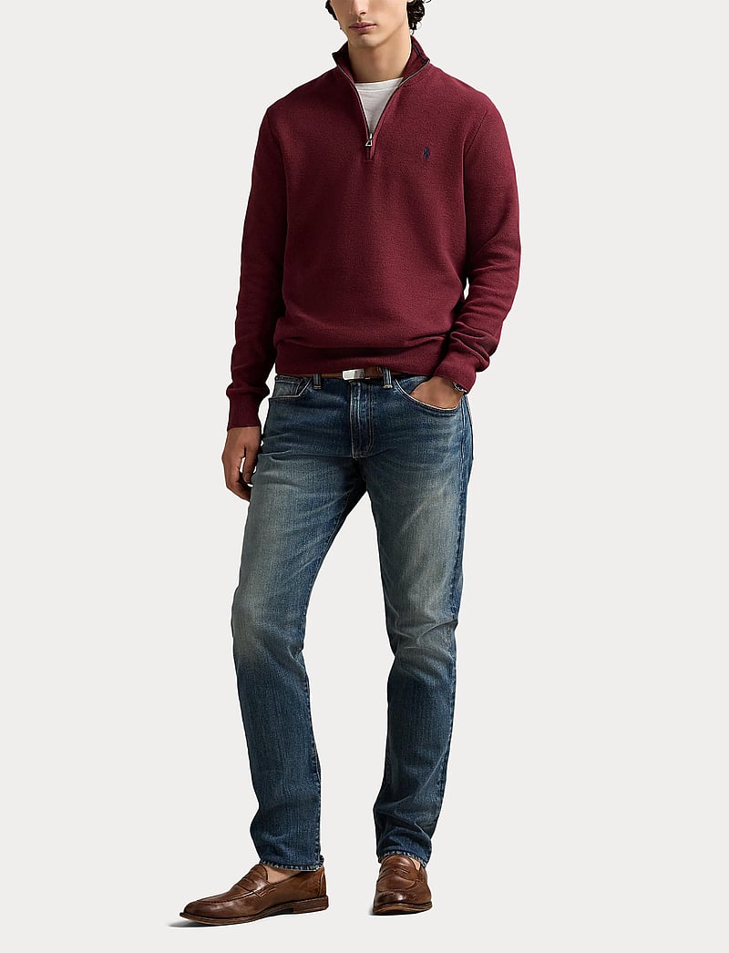 Polo Ralph Lauren - 32/2 COTTON-LSL-PLO - half zip-trøjer - red wine - 4