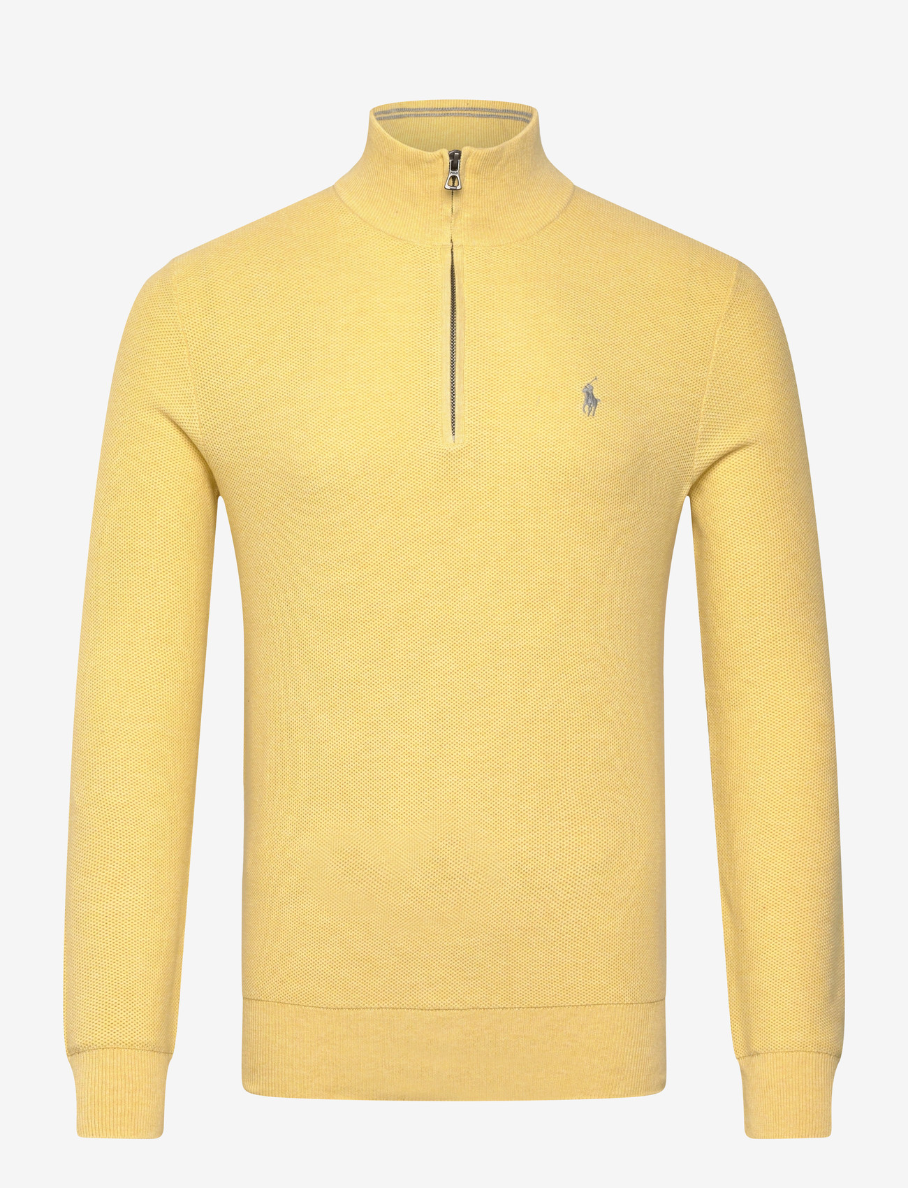 Polo Ralph Lauren - Mesh-Knit Cotton Quarter-Zip Sweater - half zip jumpers - soft yellow hthr - 0