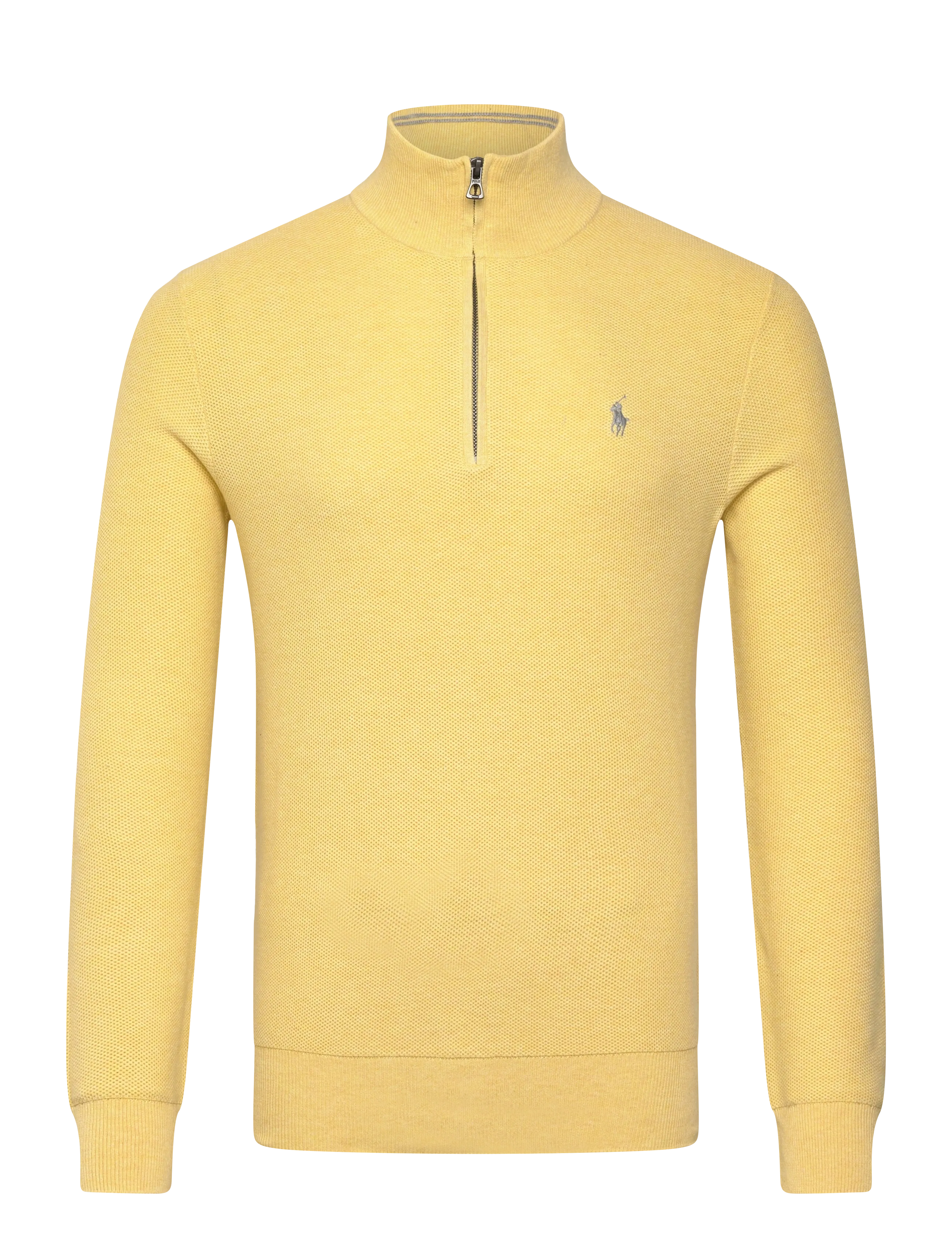 Polo Ralph Lauren Mesh-Knit Cotton Quarter-Zip Sweater - Half zip-tröjor - SOFT YELLOW HTHR / yellow