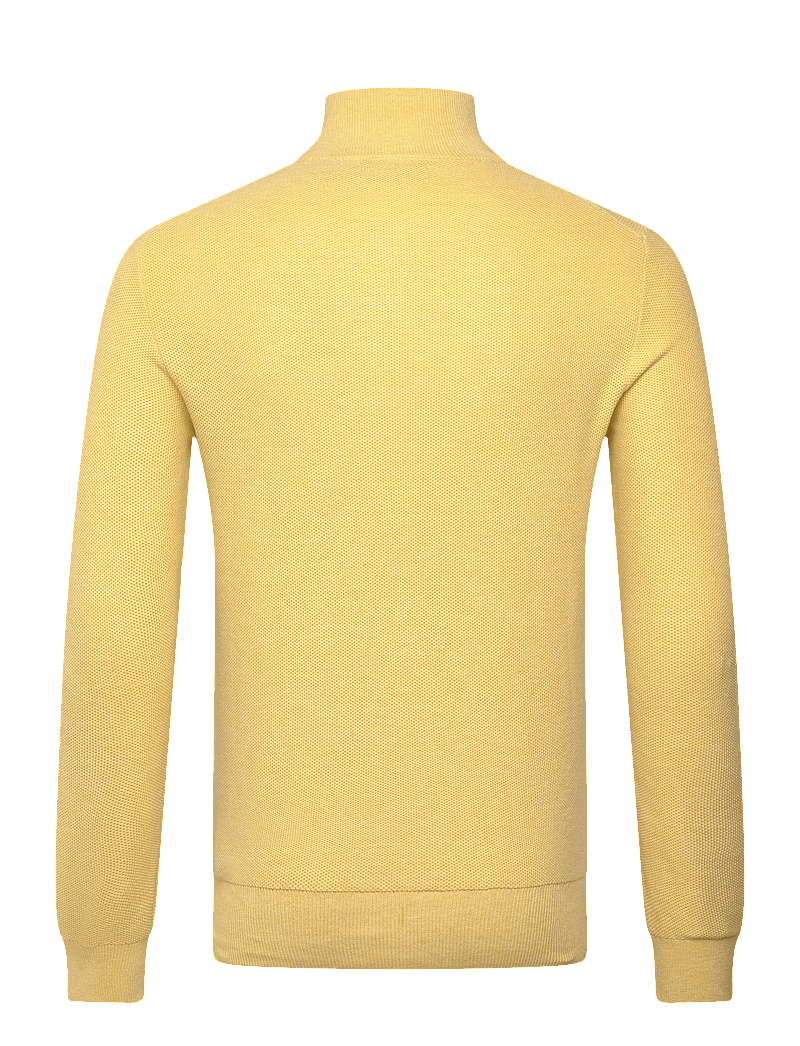Polo Ralph Lauren - Mesh-Knit Cotton Quarter-Zip Sweater - half zip jumpers - soft yellow hthr - 1