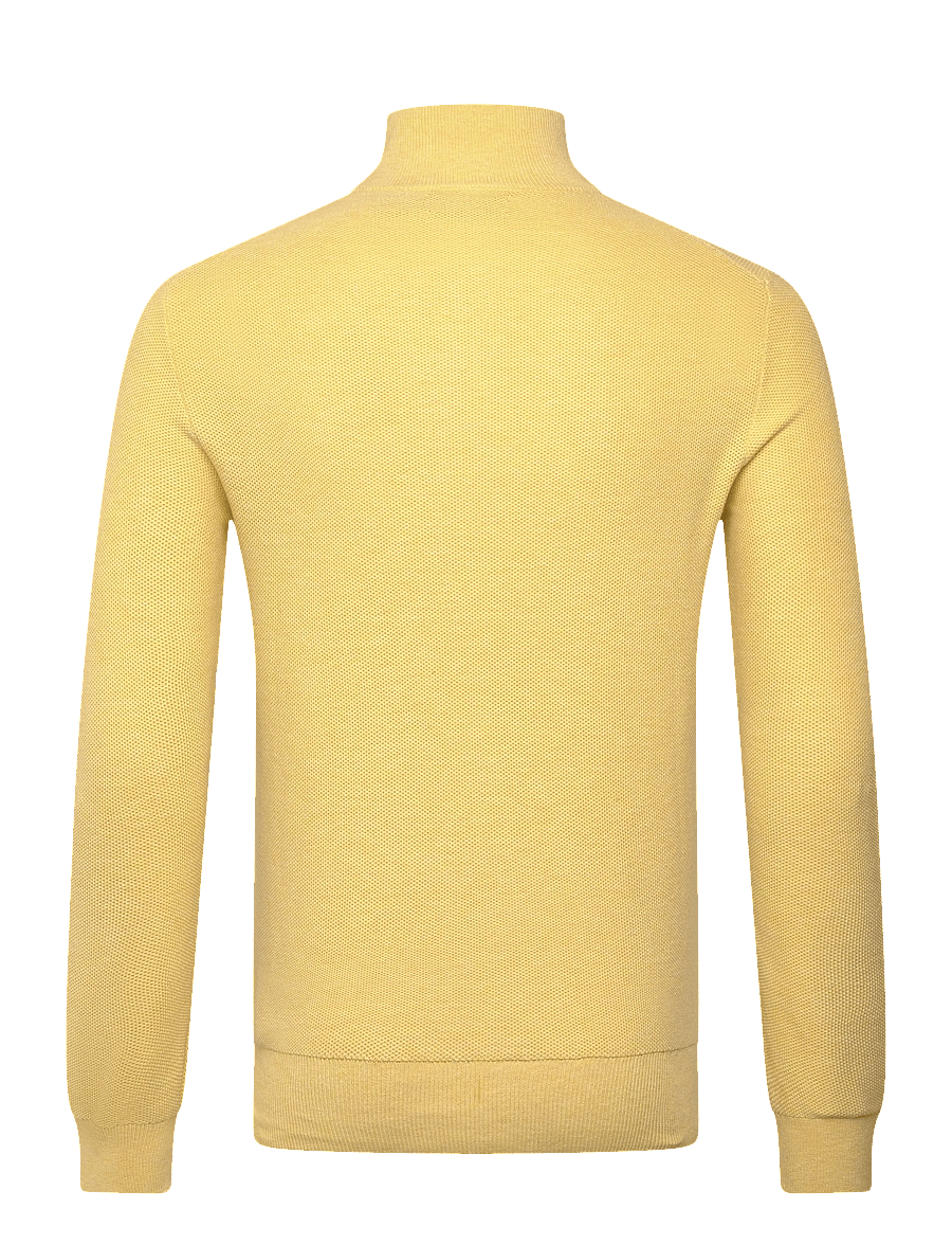 Polo Ralph Lauren - 32/2 COTTON-LSL-PLO - halfzip strik - soft yellow hthr - 2