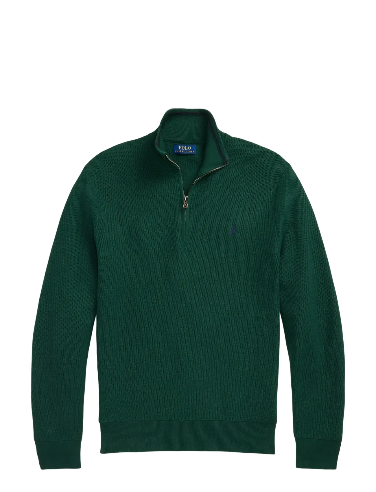 Polo Ralph Lauren Mesh-Knit Cotton Quarter-Zip Sweater - Strik - VINTAGE PINE / green