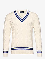 The Iconic Cricket Sweater - CREAM W/ ROYAL ST