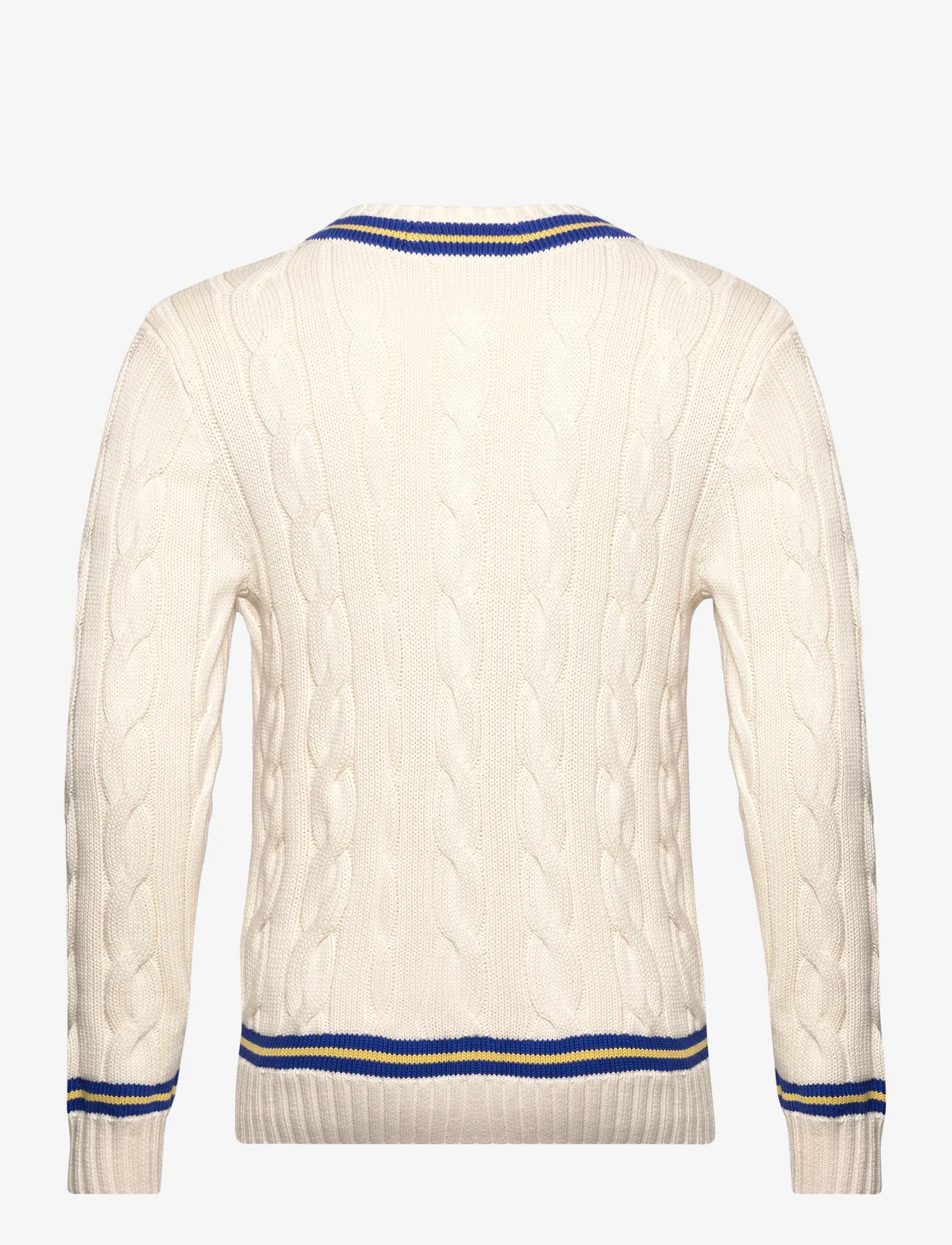 Polo Ralph Lauren - The Iconic Cricket Sweater - swetry w serek - cream w/ royal st - 1