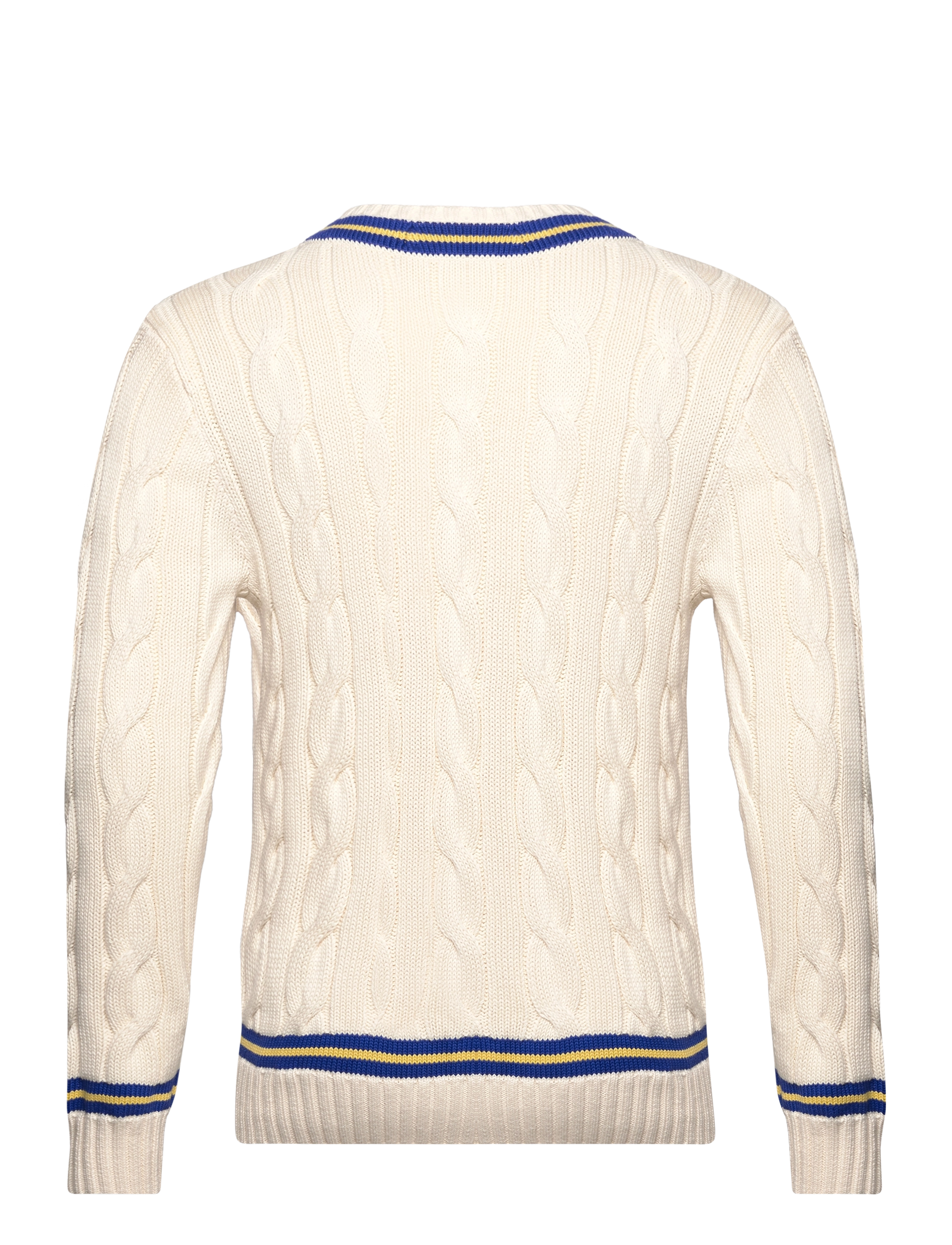 Polo Ralph Lauren - The Iconic Cricket Sweater - cream w/ royal st - 1