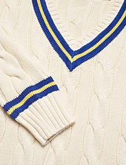Polo Ralph Lauren - The Iconic Cricket Sweater - swetry w serek - cream w/ royal st - 2