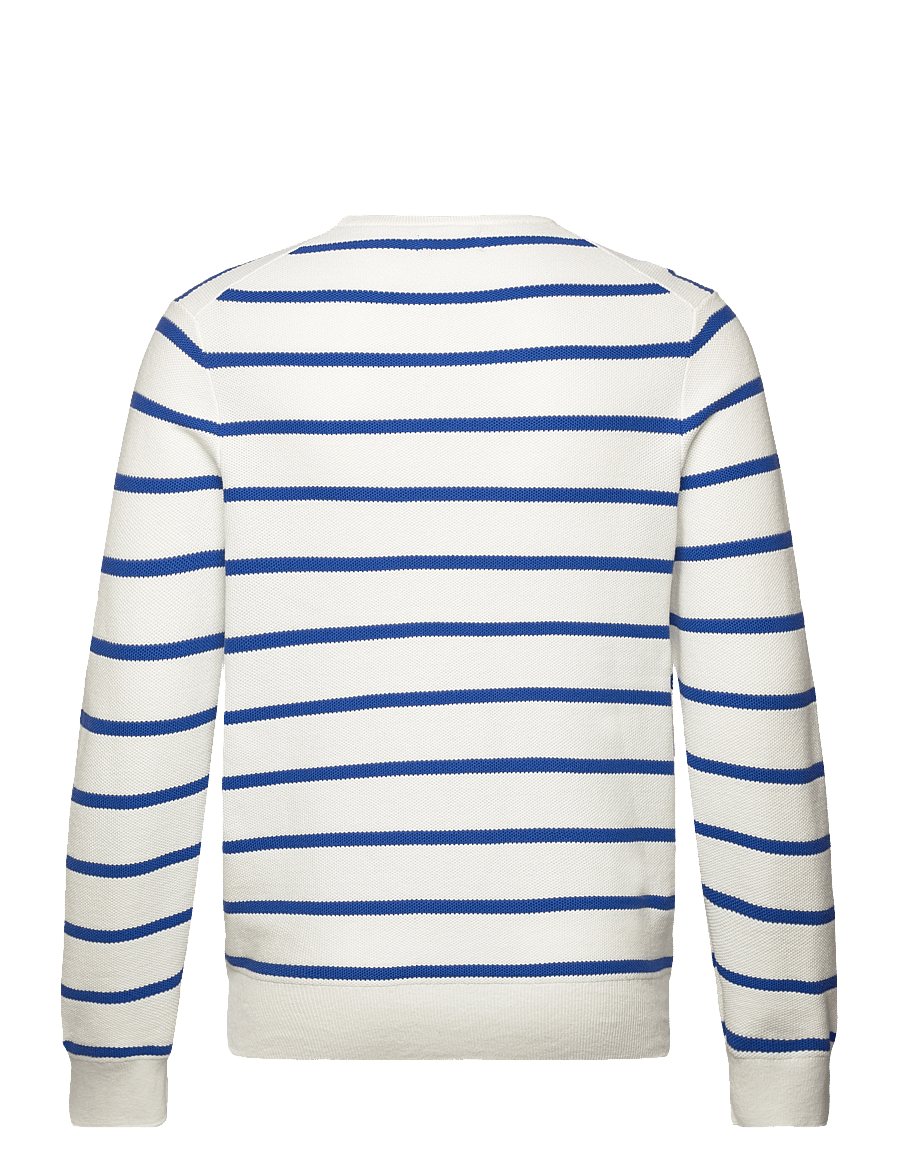 Polo Ralph Lauren - Striped Mesh-Knit Cotton Sweater - deckwash white co - 1