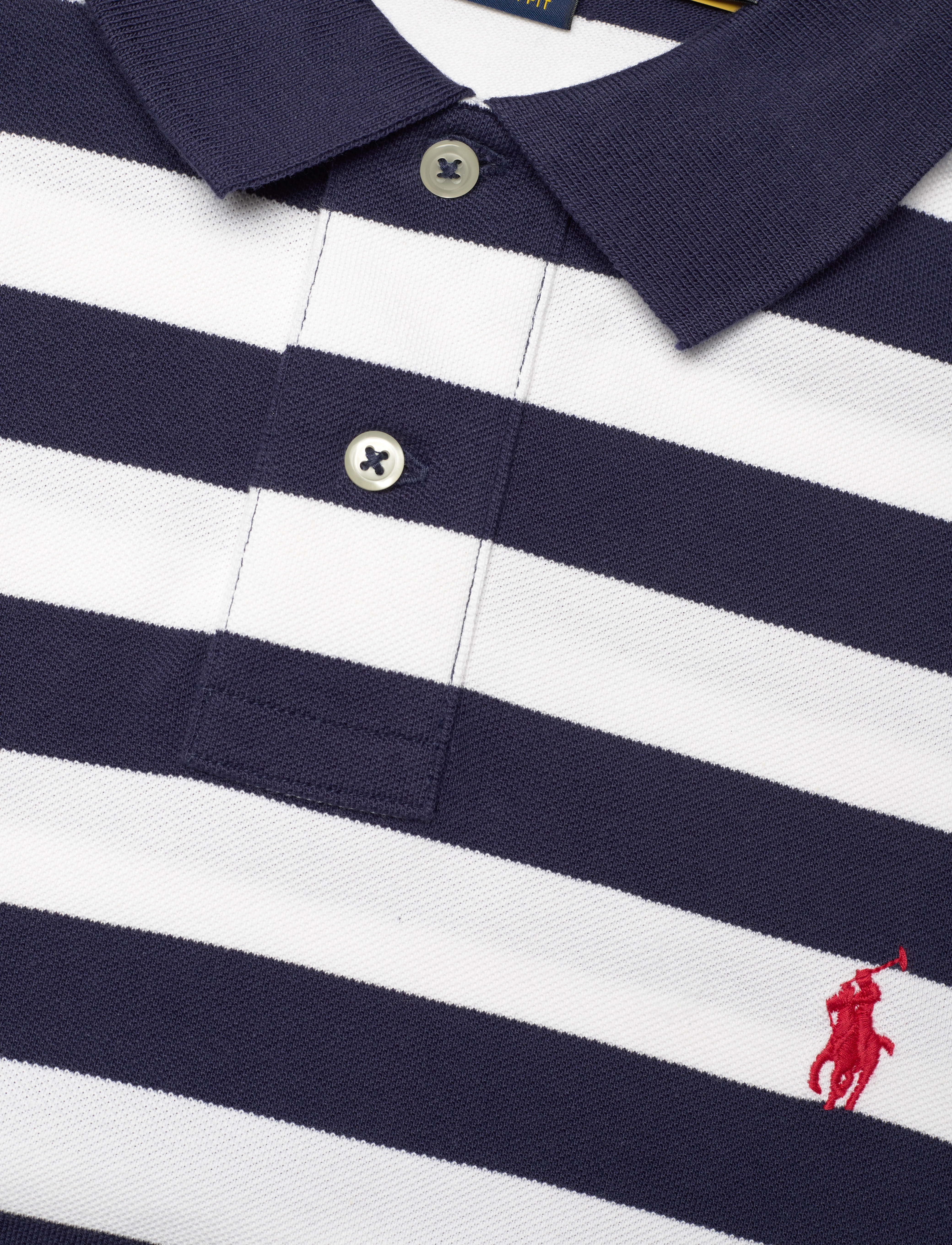Polo Ralph Lauren - Custom Slim Fit Striped Mesh Polo Shirt - newport navy/whit - 2