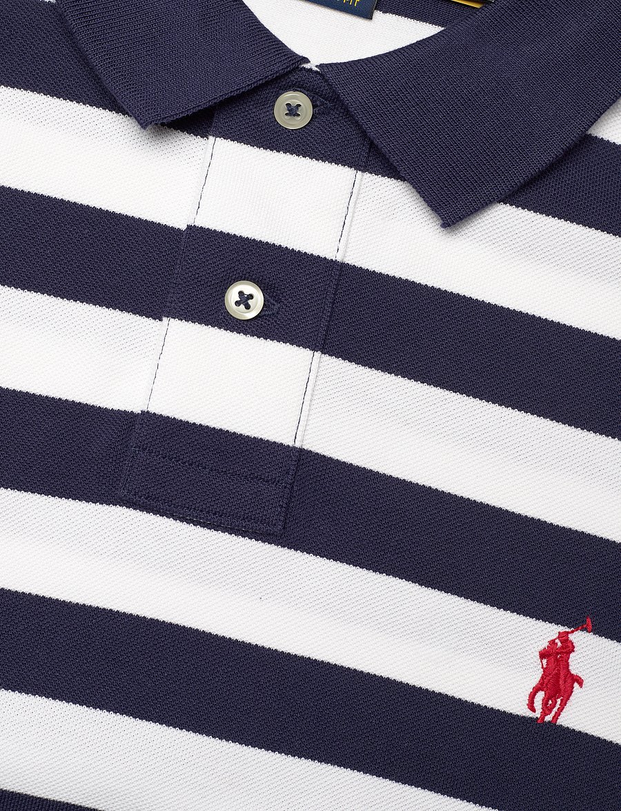Polo Ralph Lauren - Custom Slim Fit Striped Mesh Polo Shirt - newport navy/whit - 2