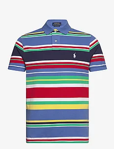 Custom Slim Fit Striped Mesh Polo Shirt, Polo Ralph Lauren