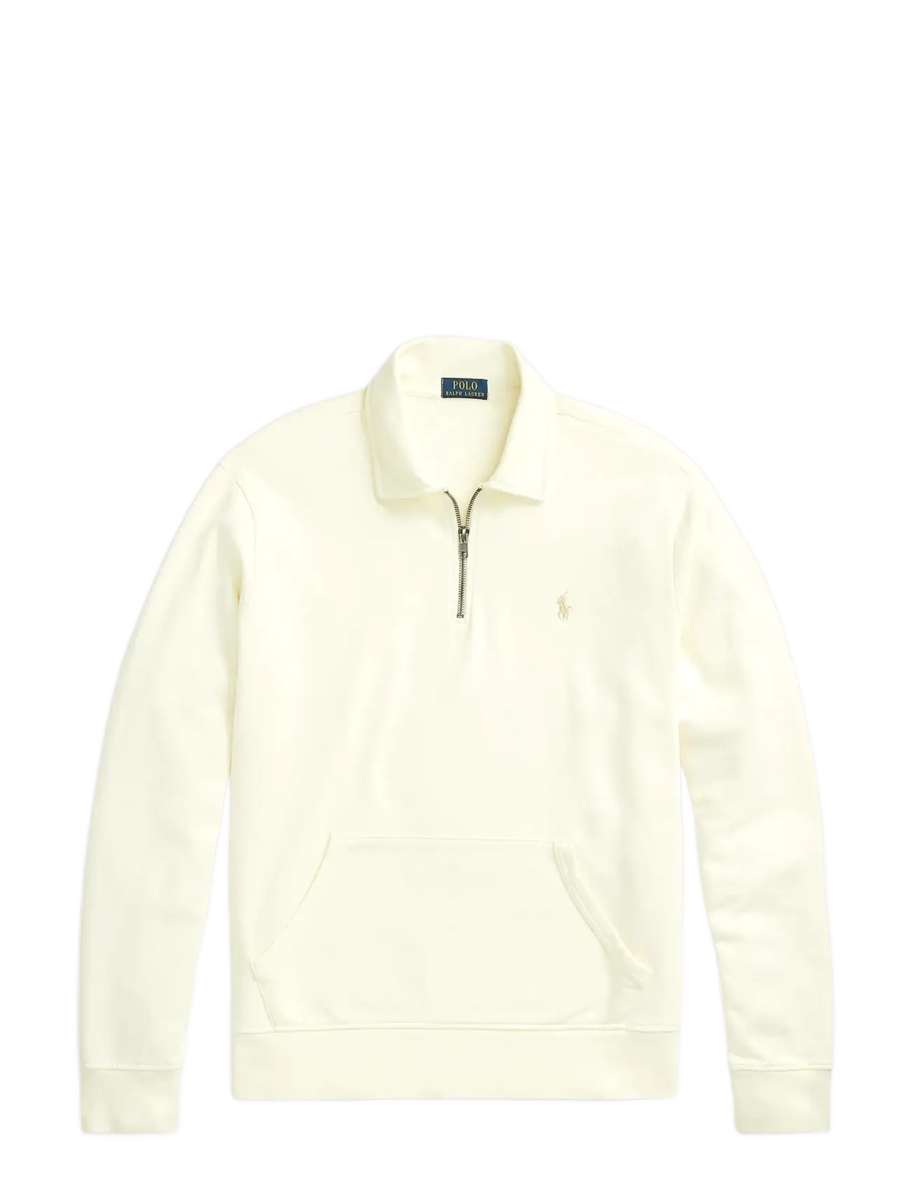 POLO RALPH LAUREN Loopback Fleece Quarter-Zip Sweatshirt Cream - XXL - Herren