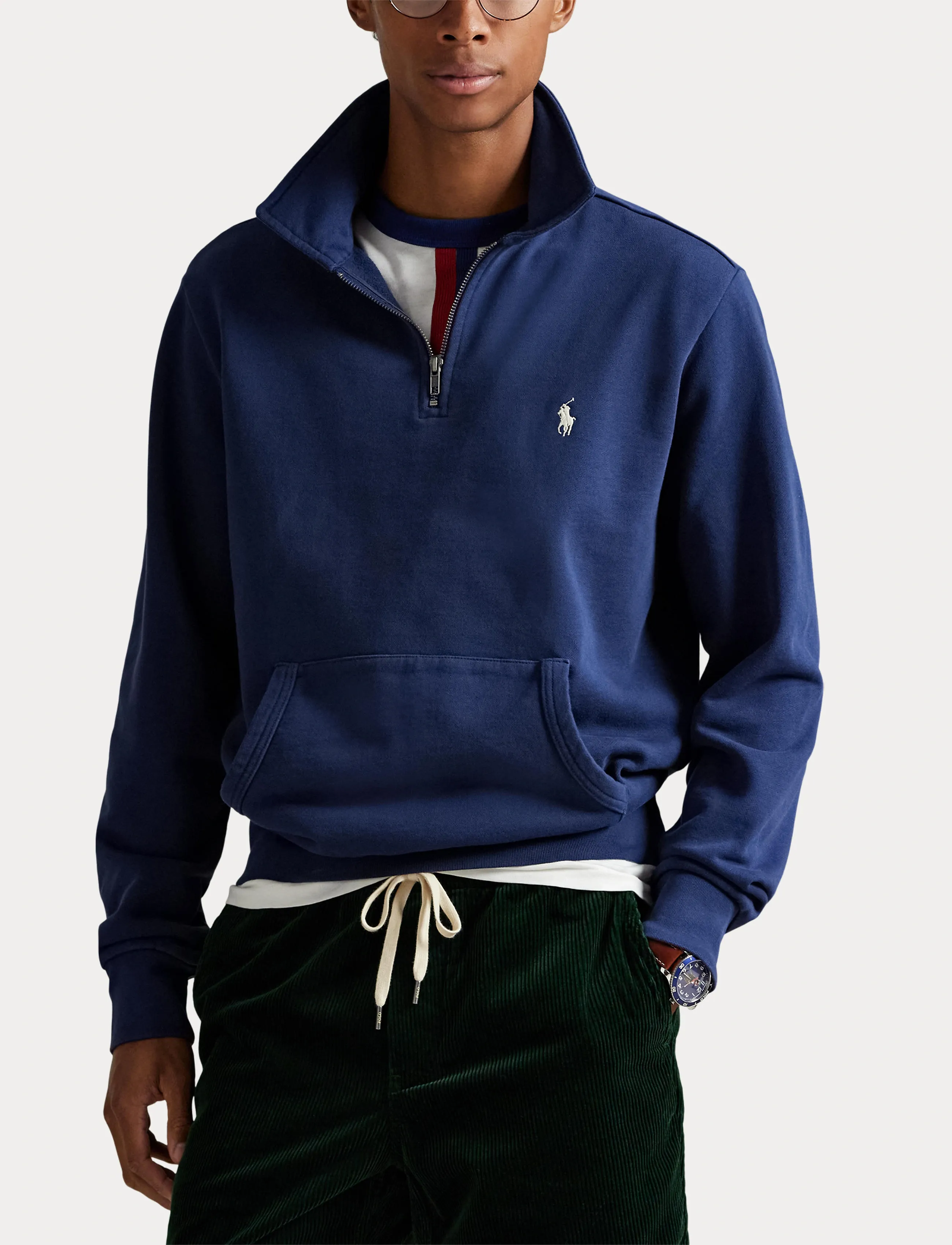 Polo Ralph Lauren - Loopback Fleece Quarter-Zip Sweatshirt - osta olukorra järgi - cruise navy - 5