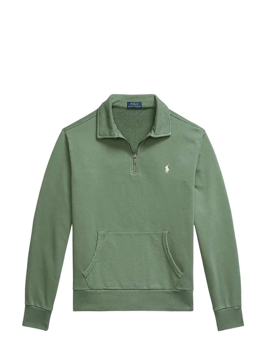 Polo Ralph Lauren - Loopback Fleece Quarter-Zip Sweatshirt - shoppa efter tillfälle - fatigue - 1