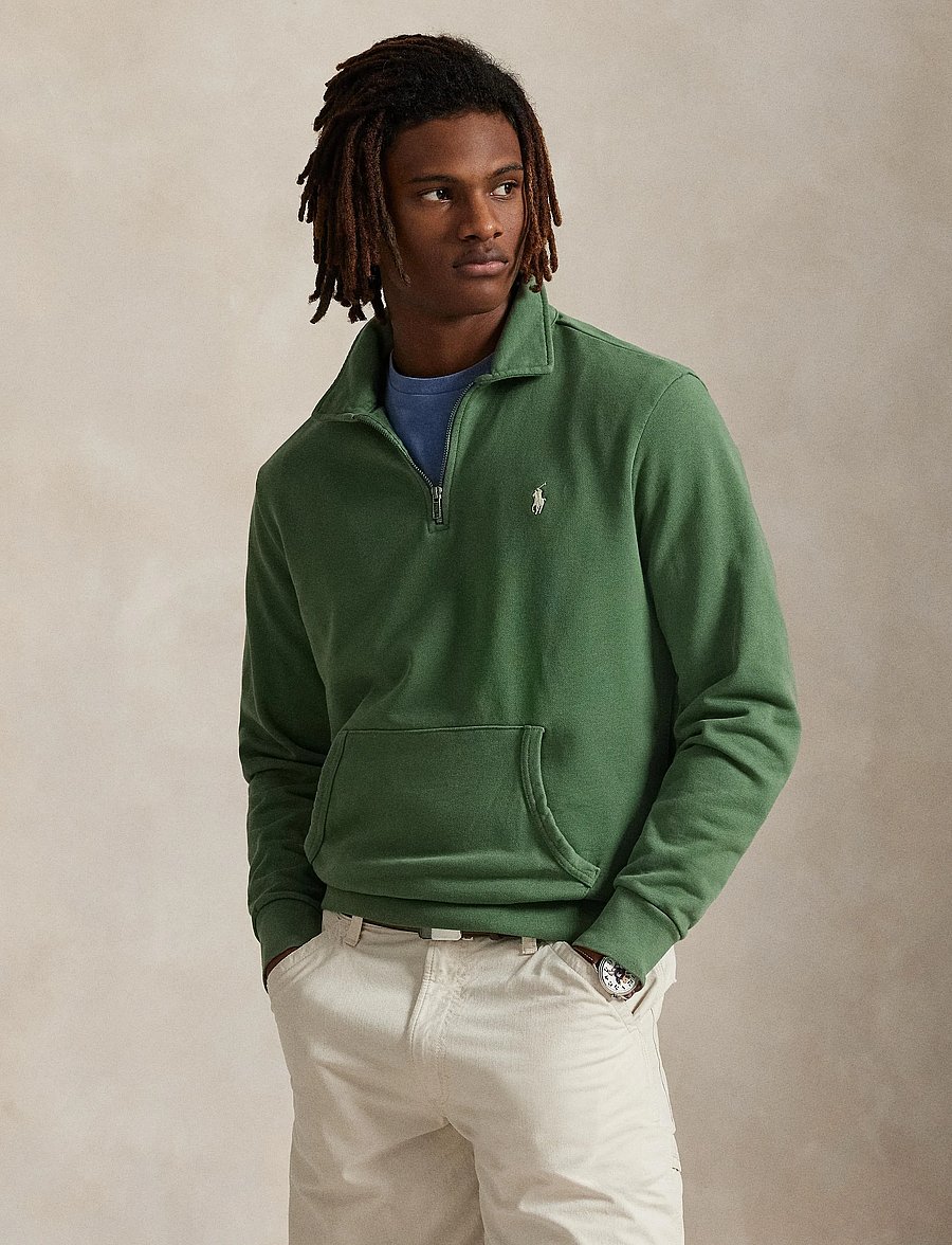 Polo Ralph Lauren - Loopback Fleece Quarter-Zip Sweatshirt - shoppa efter tillfälle - fatigue - 3