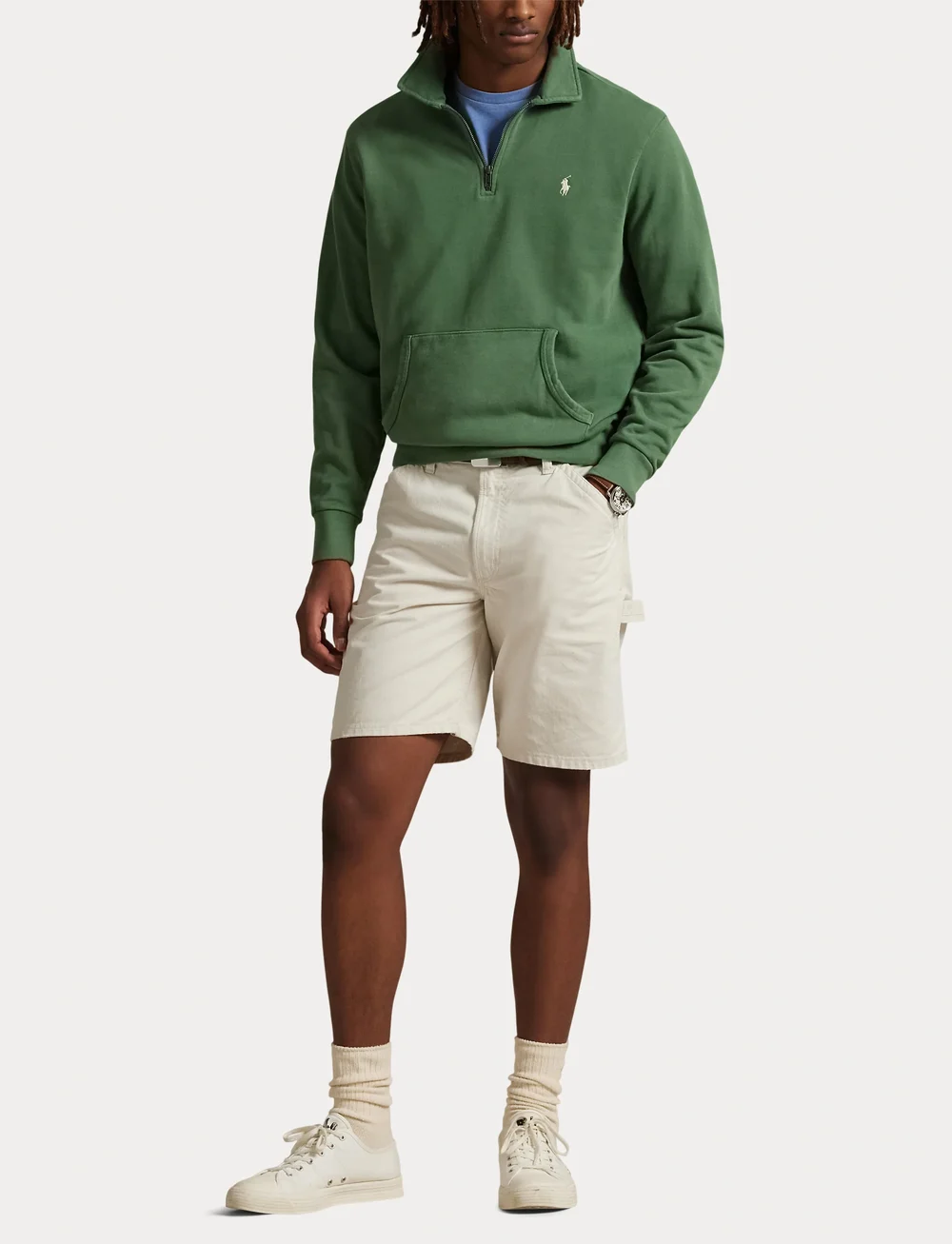 Polo Ralph Lauren - Loopback Fleece Quarter-Zip Sweatshirt - sweats - fatigue - 4