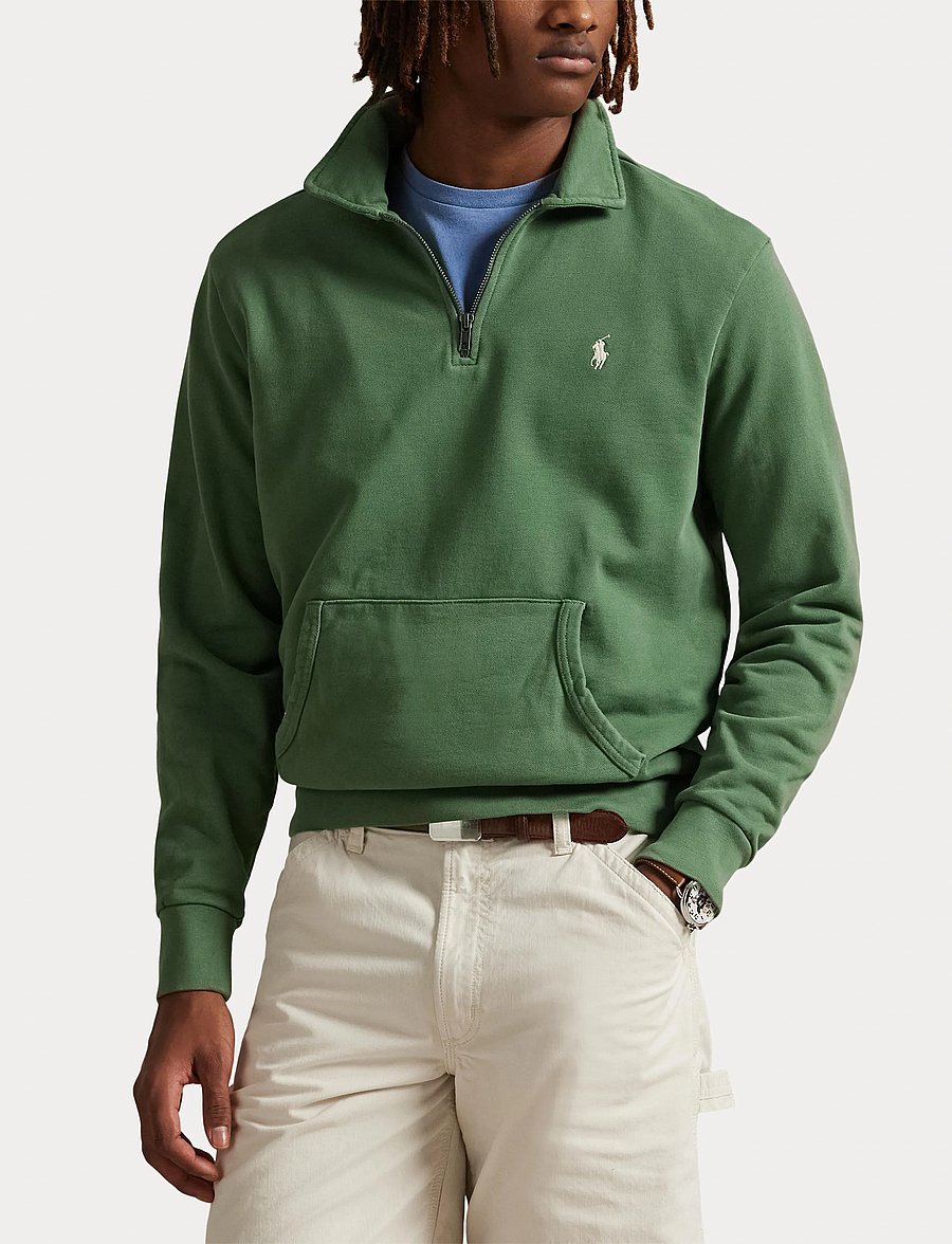 Polo Ralph Lauren - Loopback Fleece Quarter-Zip Sweatshirt - shoppa efter tillfälle - fatigue - 5
