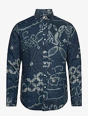 Polo Ralph Lauren - Classic Fit Abstract Print Linen Shirt - casual skjortor - 6359 indigo shibo - 0