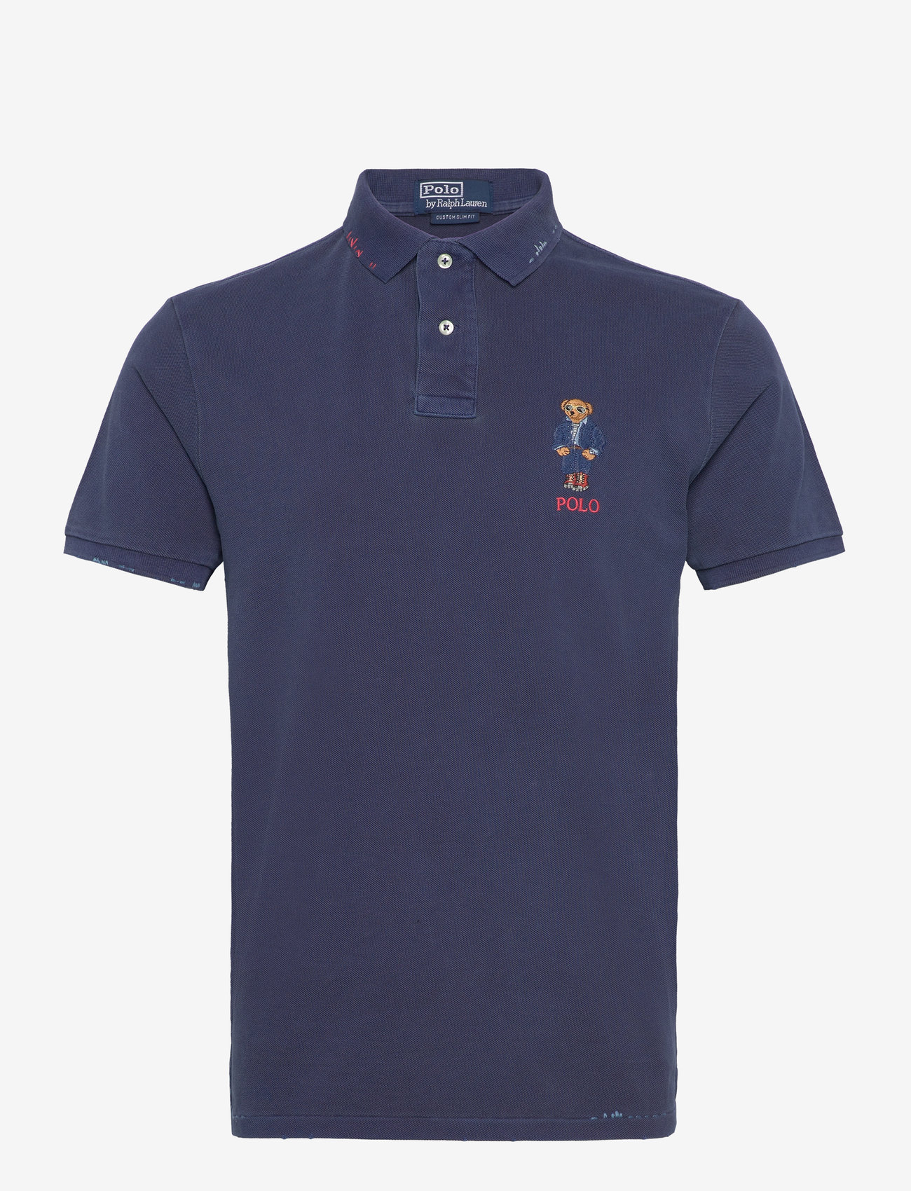 Polo Ralph Lauren - Custom Slim Polo Bear Mesh Polo Shirt - newport navy truc - 0