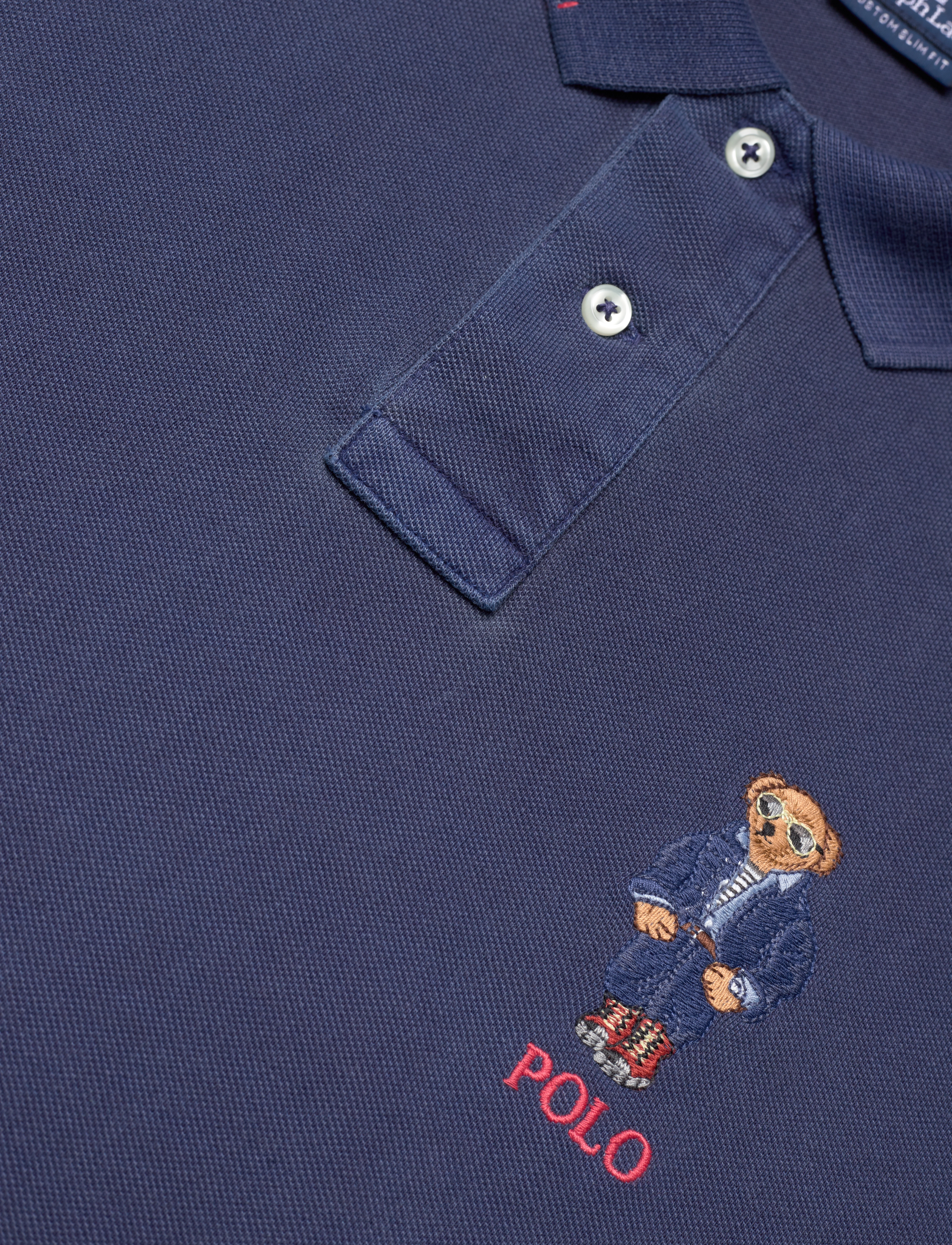 Polo Ralph Lauren - Custom Slim Polo Bear Mesh Polo Shirt - newport navy truc - 2