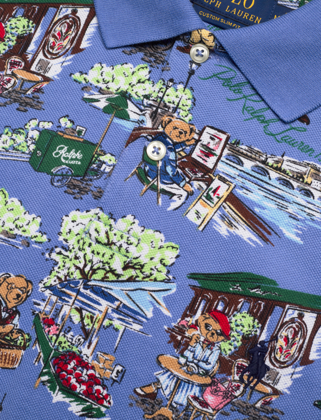 Custom fit sales bear mesh polo