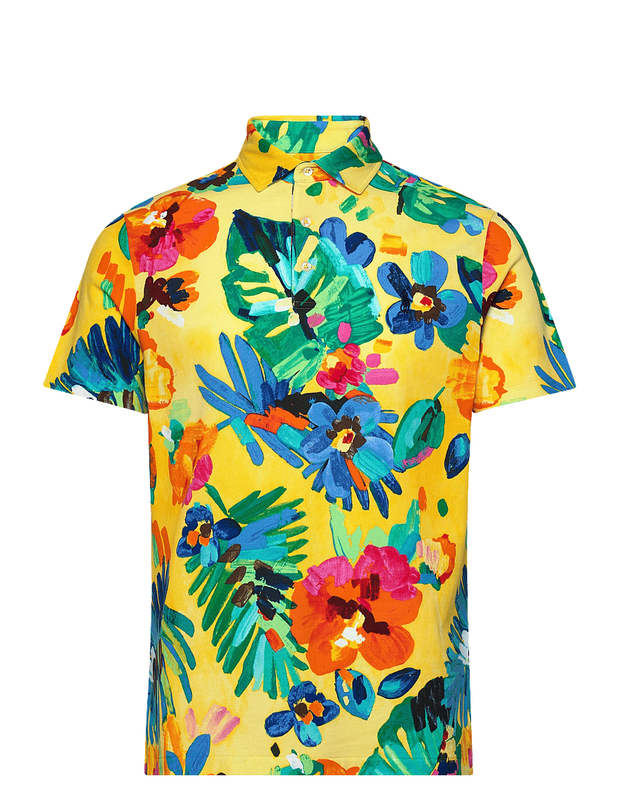 Polo Ralph Lauren - Custom Slim Fit Floral Mesh Polo Shirt - camarat floral ye - 0