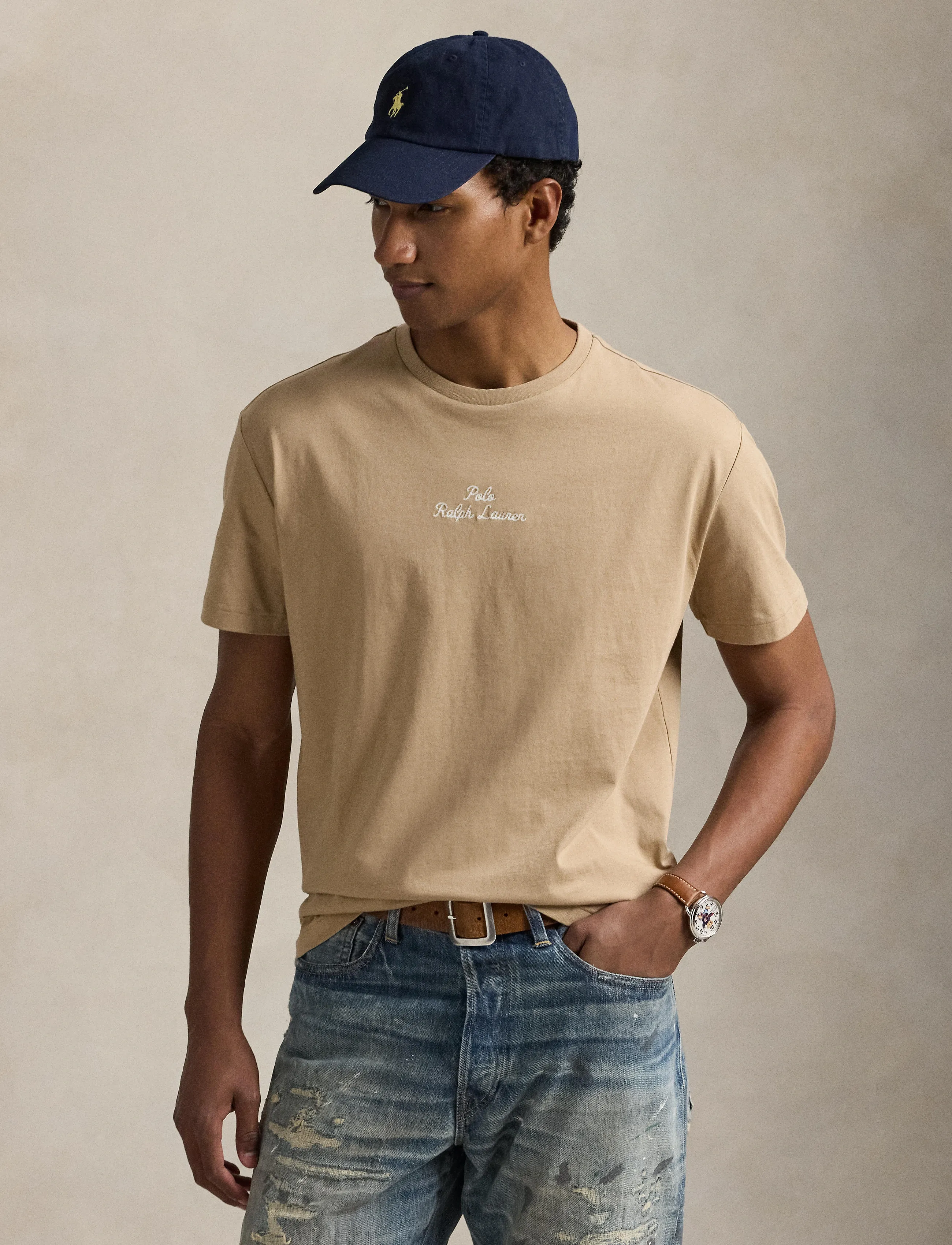 Polo Ralph Lauren Classic Fit Logo Jersey T-Shirt - Kurzärmelig - VINTAGE KHAKI / beige
