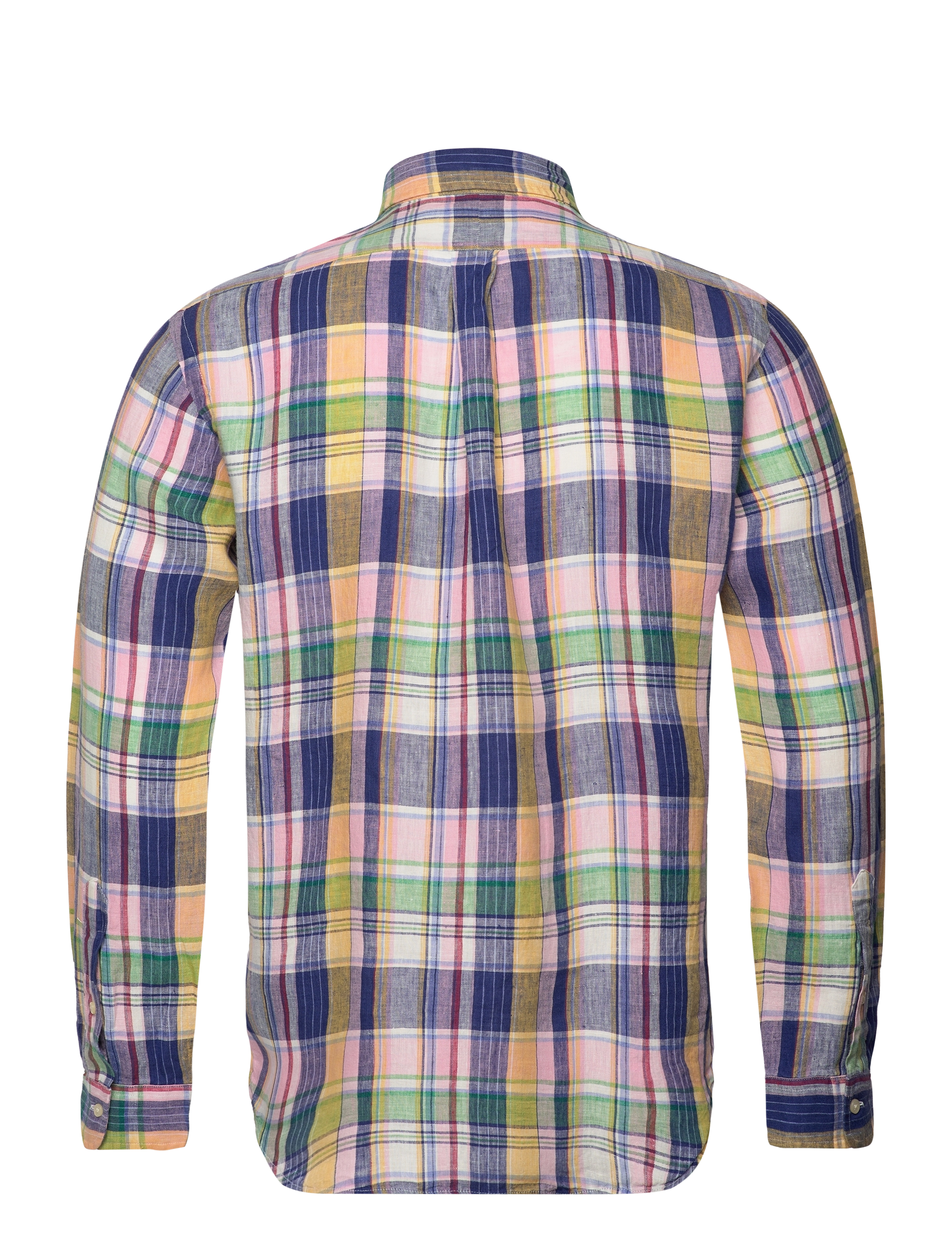 Polo Ralph Lauren - Custom Fit Plaid Linen Shirt - 6357b navy/pink m - 1