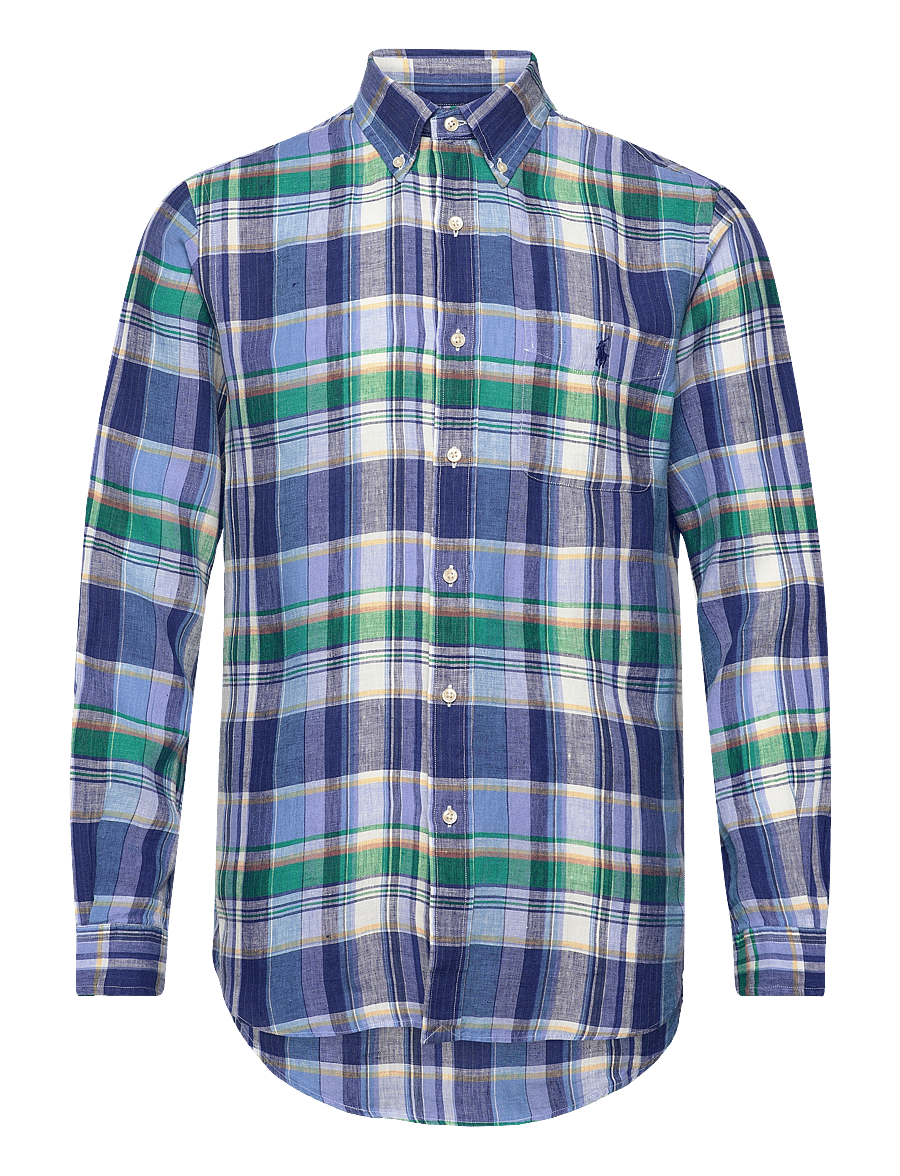 Polo Ralph Lauren - Custom Fit Plaid Linen Shirt - 6357a blue/green - 0